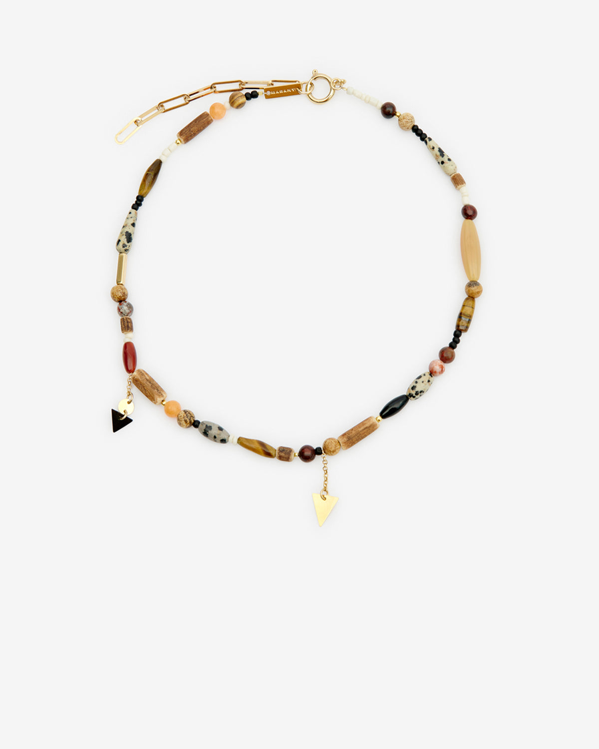 Yulian stone, wood, and pendant necklace - Natural - Man - 1