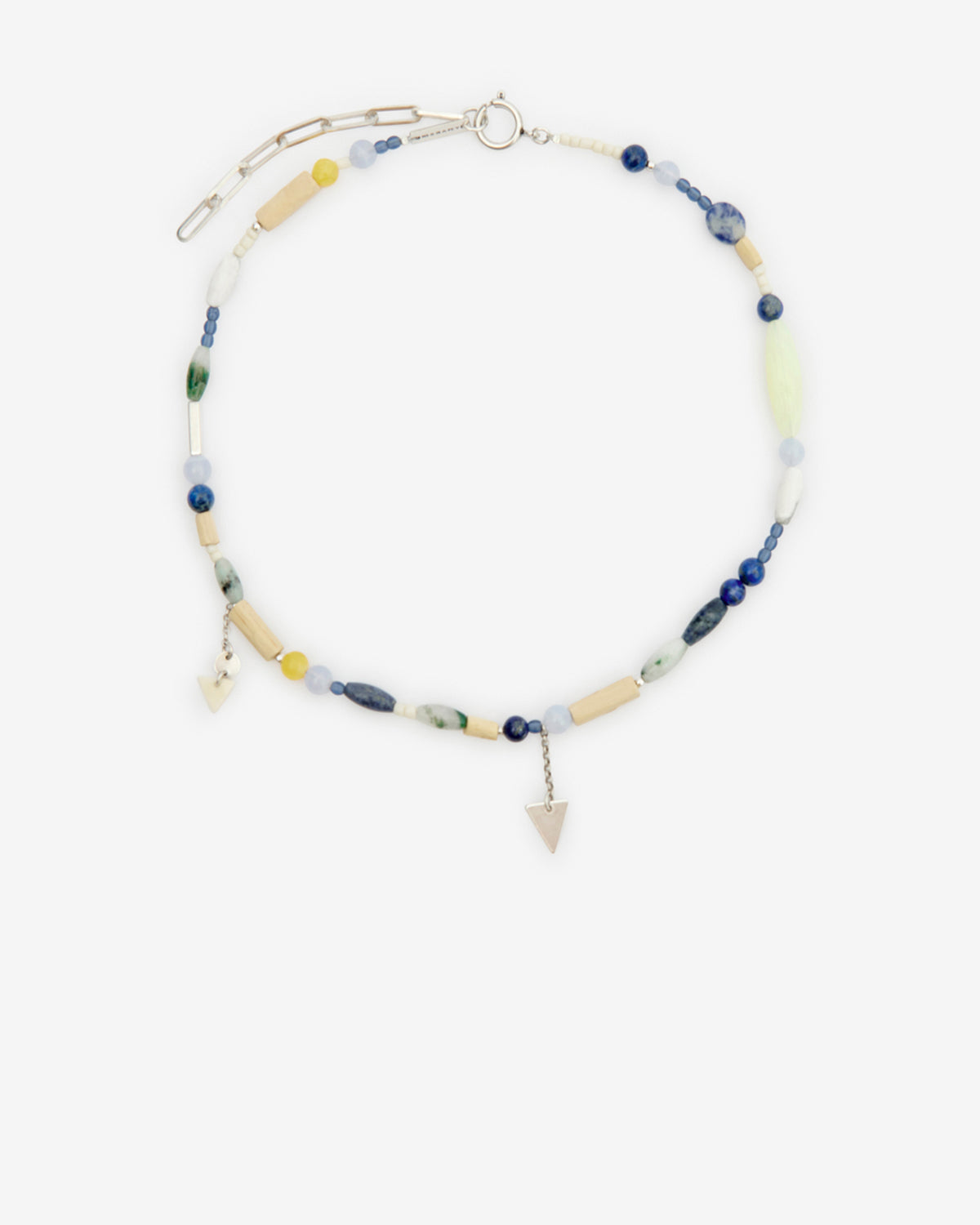 Collana yulian in pietra e legno con pendenti - Blue-silver - Man - 1