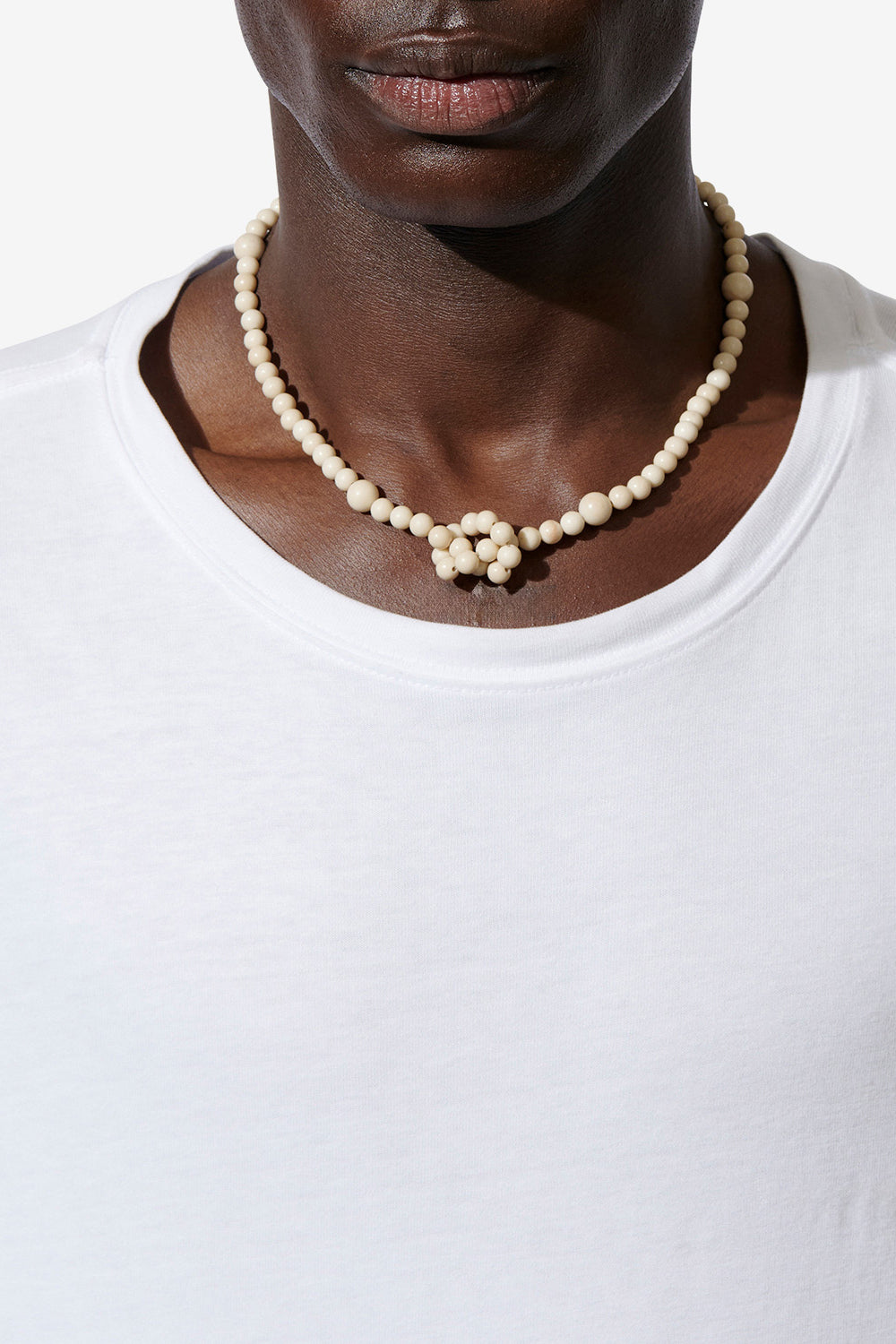 Noah ストーンビーズネックレス - Ecru-silver - Man - 2