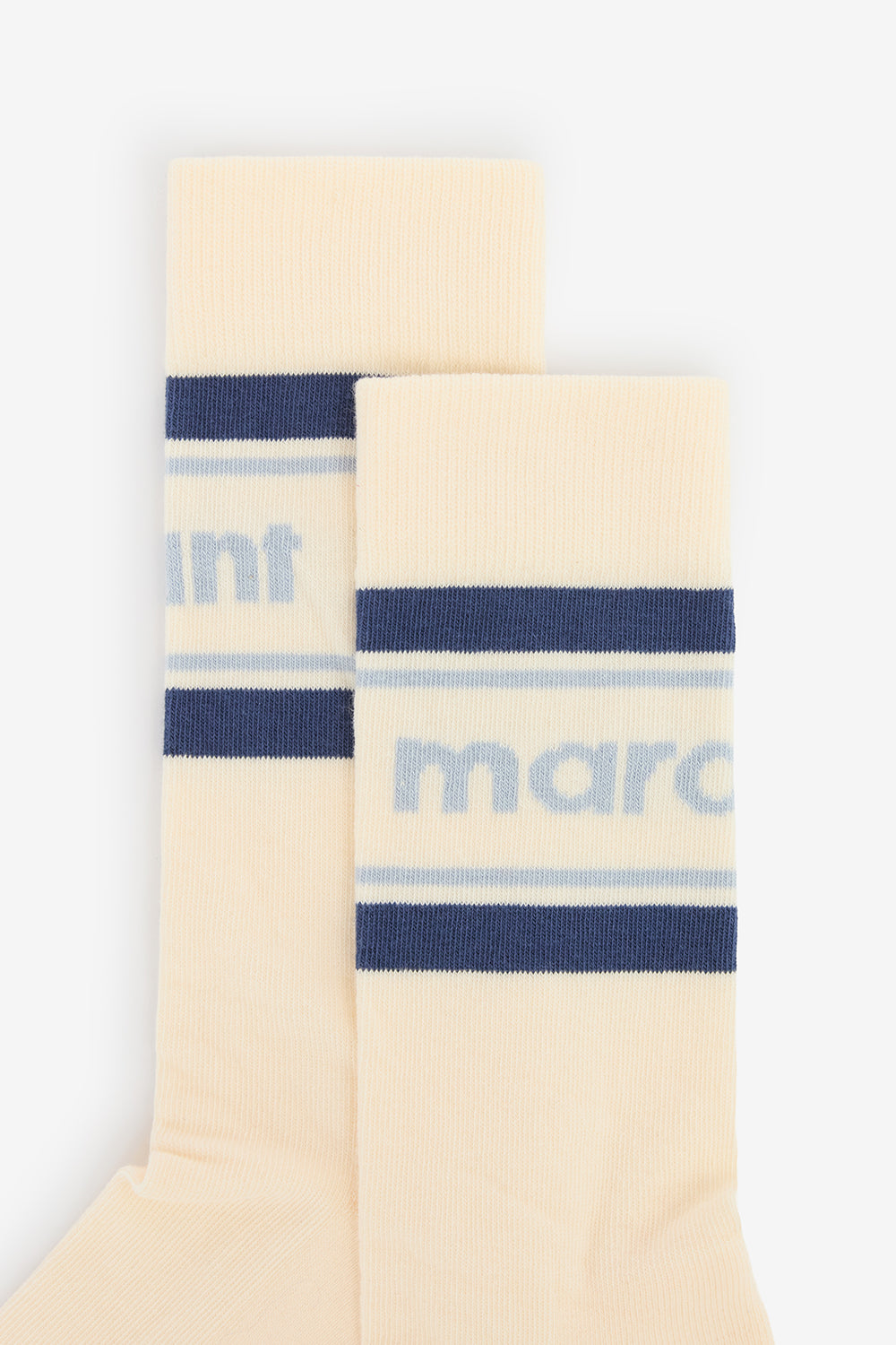 Calzini medi sporty a righe donna - Ecru and blue - Woman - 2