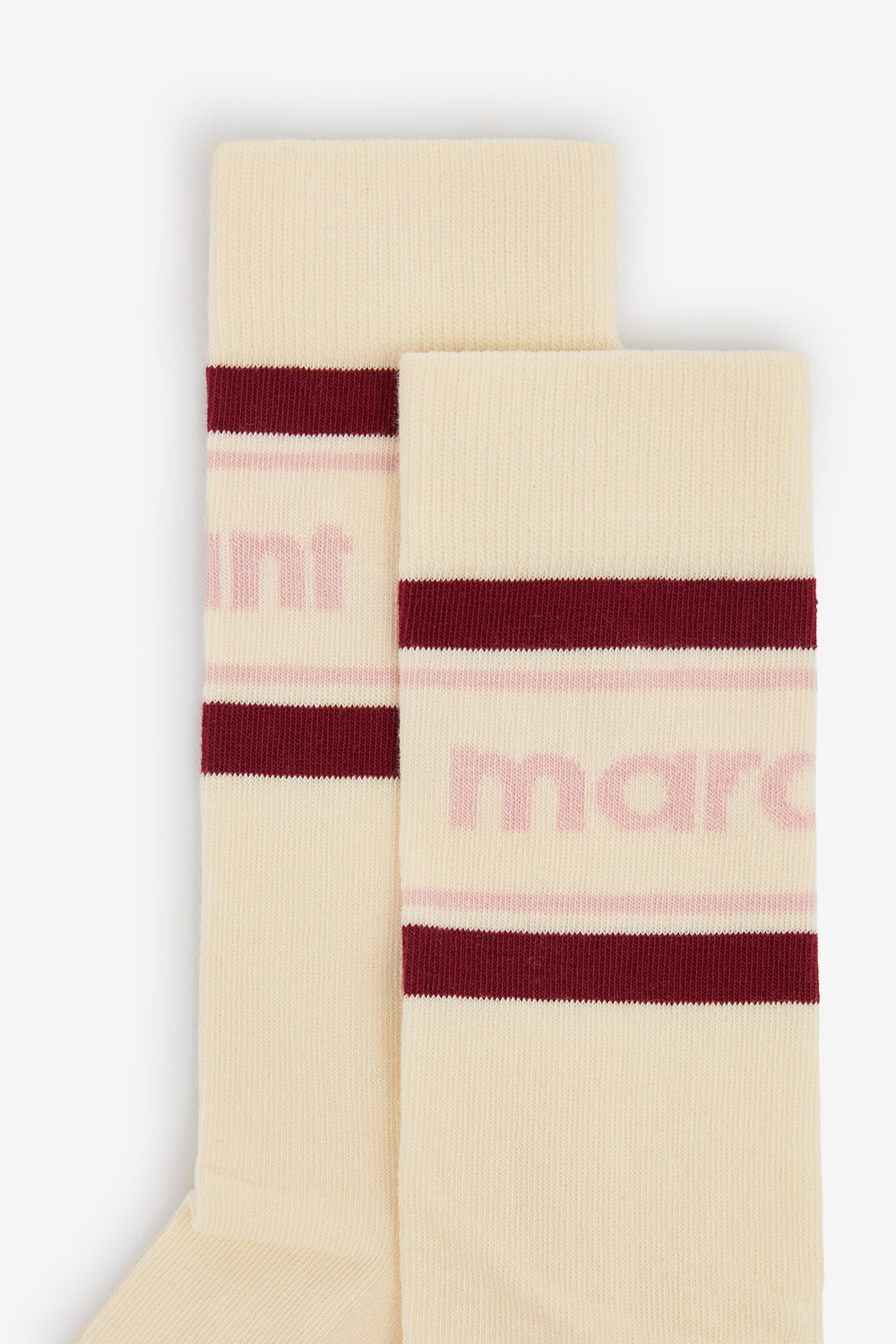 Calzini medi sporty a righe donna - Ecru and red - Woman - 2