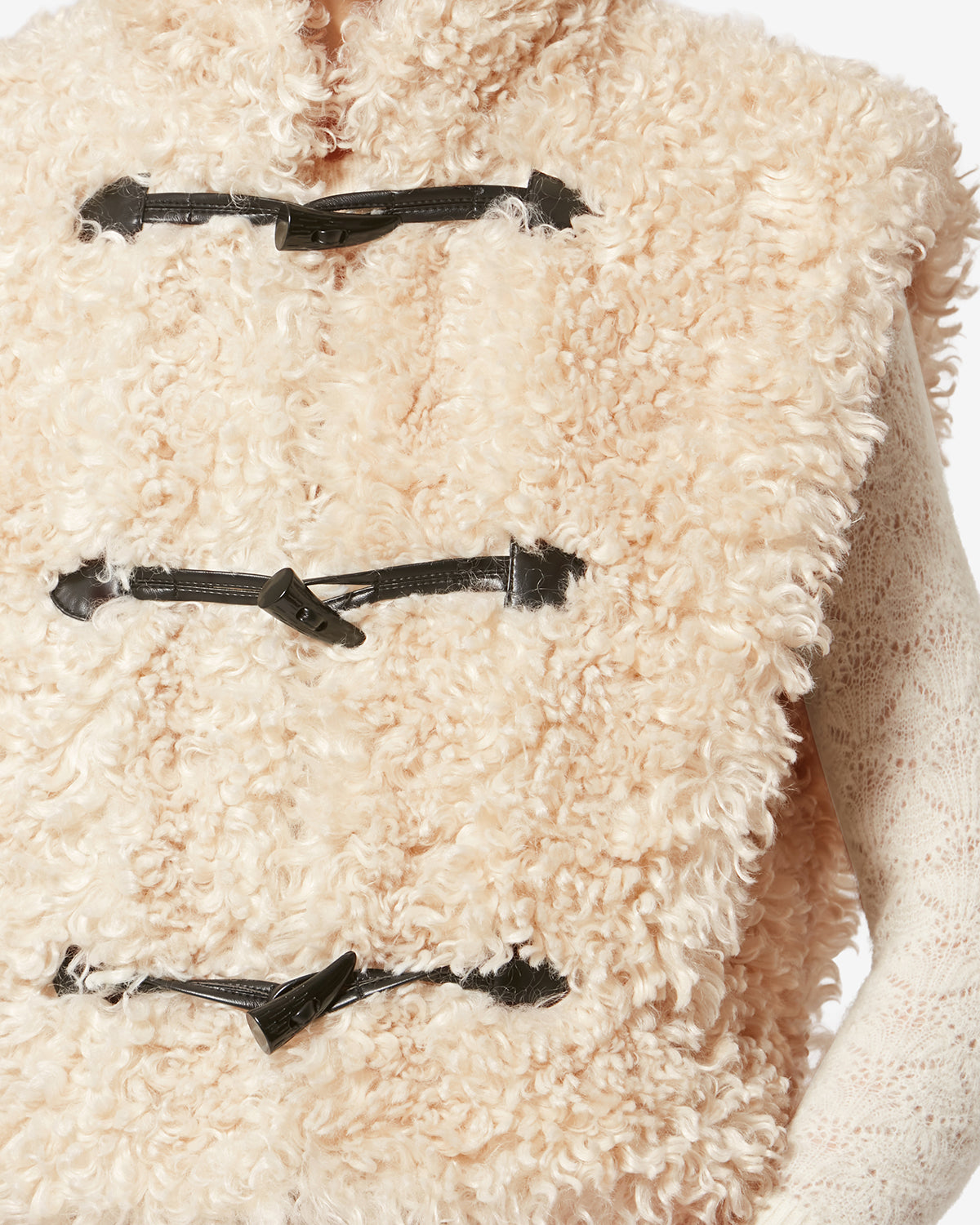 Gilet senza maniche alisa in ecopelliccia bouclé - Ecru - Woman - 2