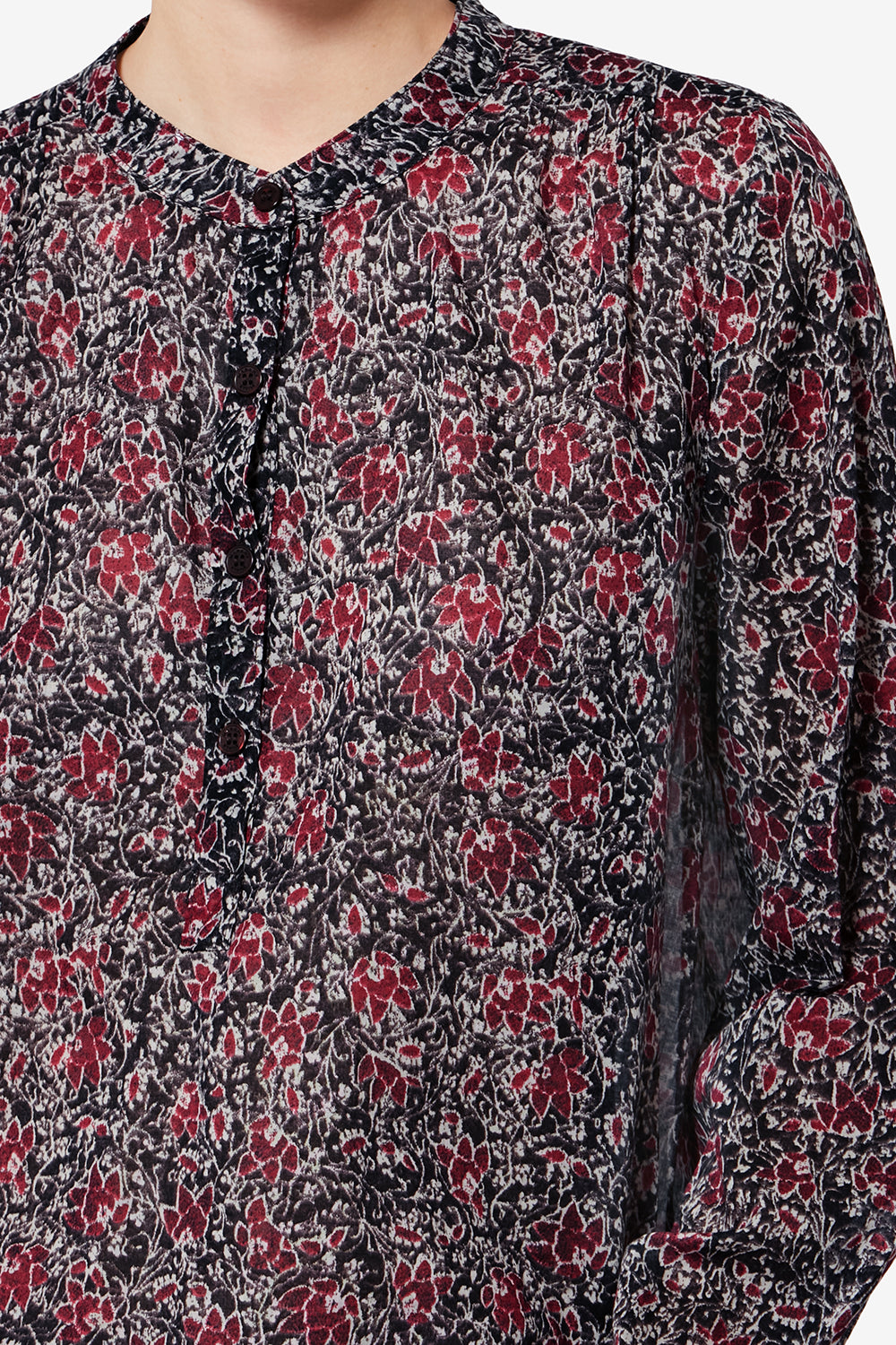 Maria organic cotton voile blouse - Crushed berry - Woman - 3