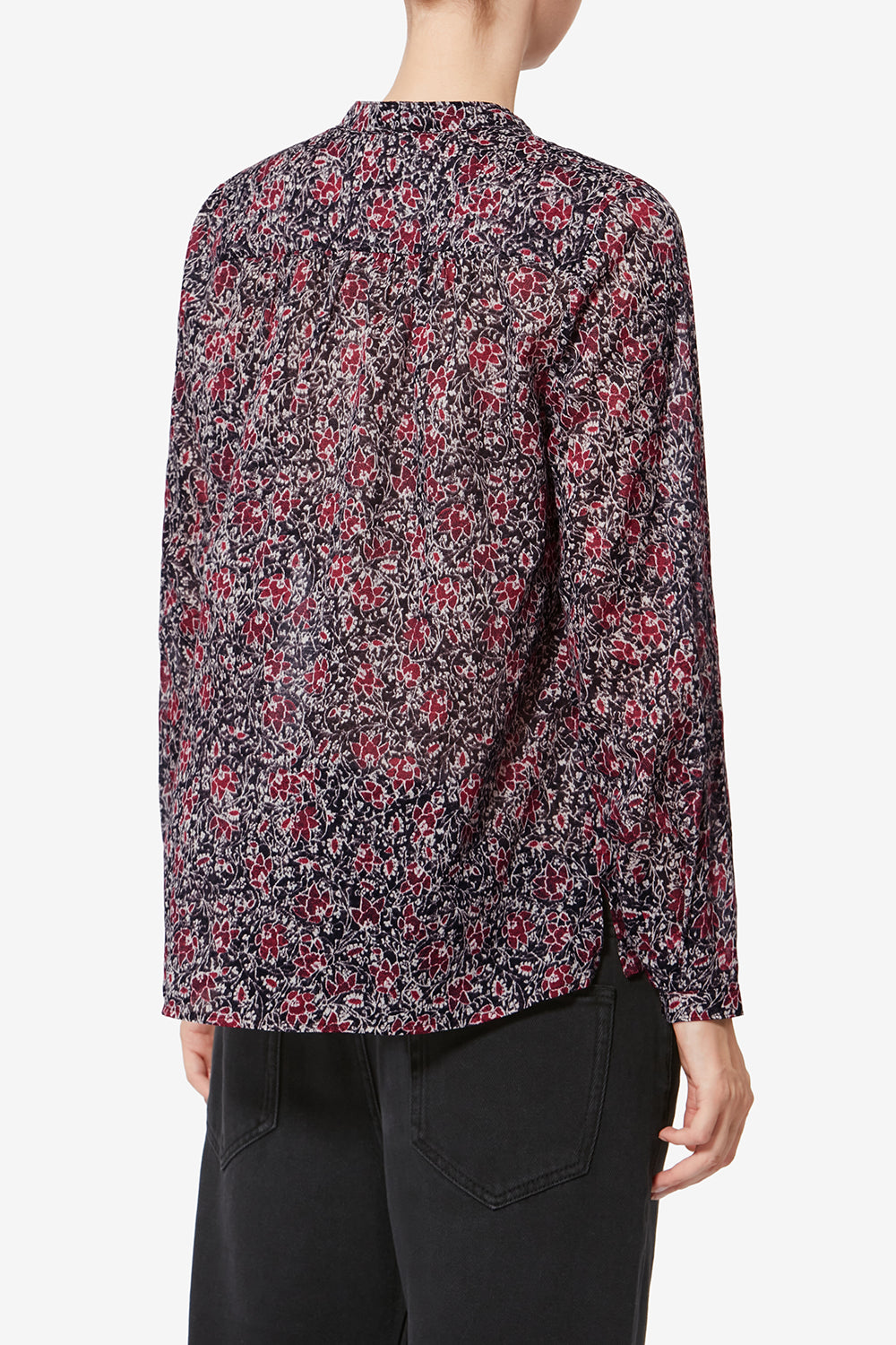 Maria organic cotton voile blouse - Crushed berry - Woman - 5