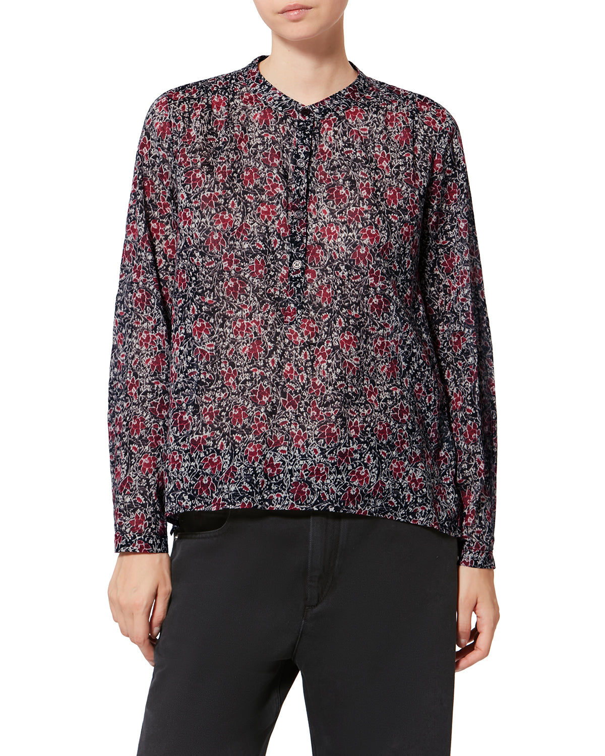 Blusa in voile di cotone biologico maria - Crushed berry - Woman - 3