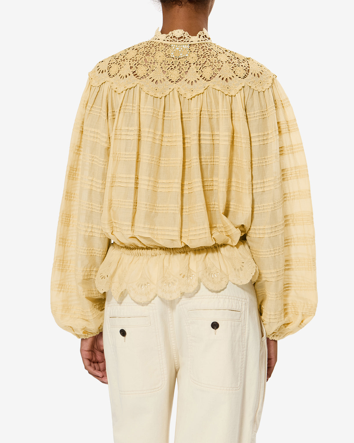 Polly 코튼 플로럴 레이스 블라우스 - Light ochre - Woman - 4