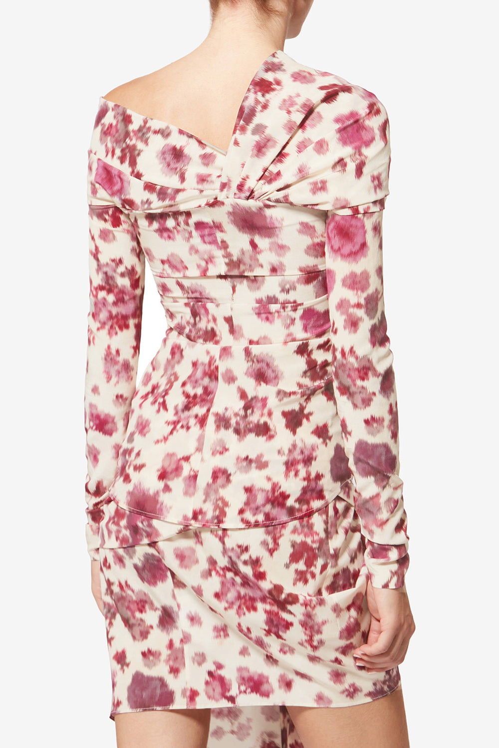 Danka printed draped stretch silk top - Pink - Woman - 5