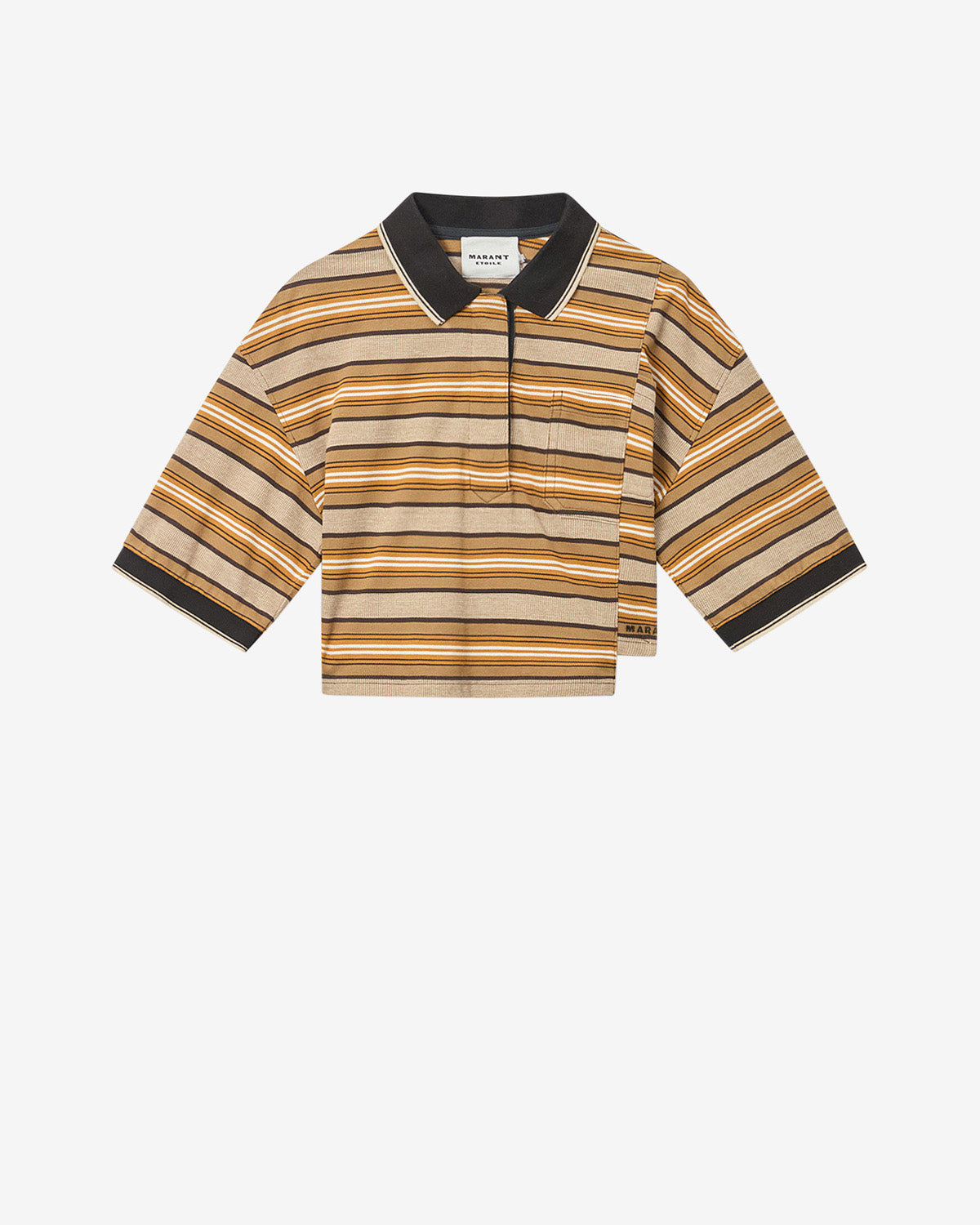 Polo isalyne in piqué di cotone a righe - Beige-khaki - Woman - 5