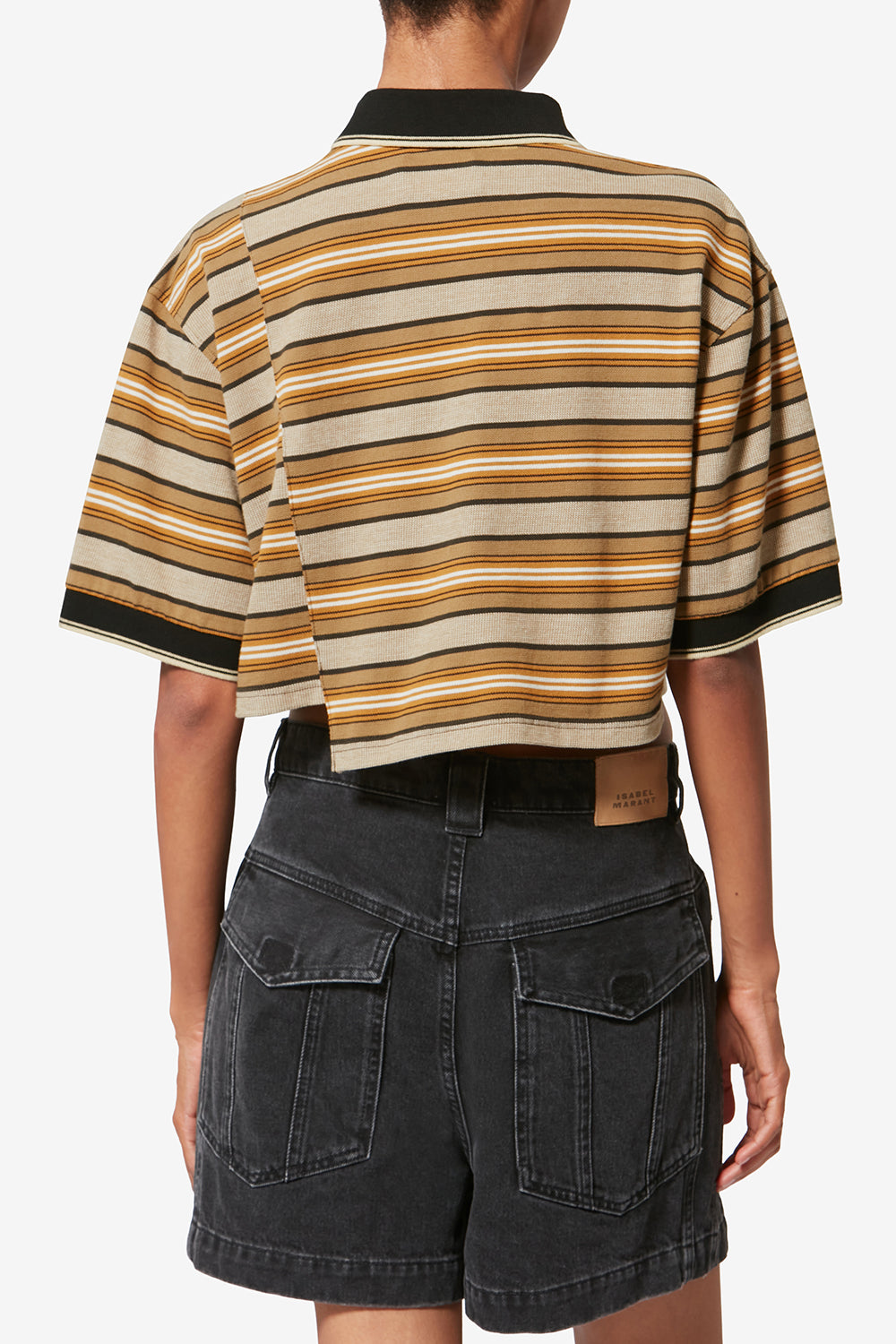 Isalyne striped cotton piqué polo shirt - Beige-khaki - Woman - 5