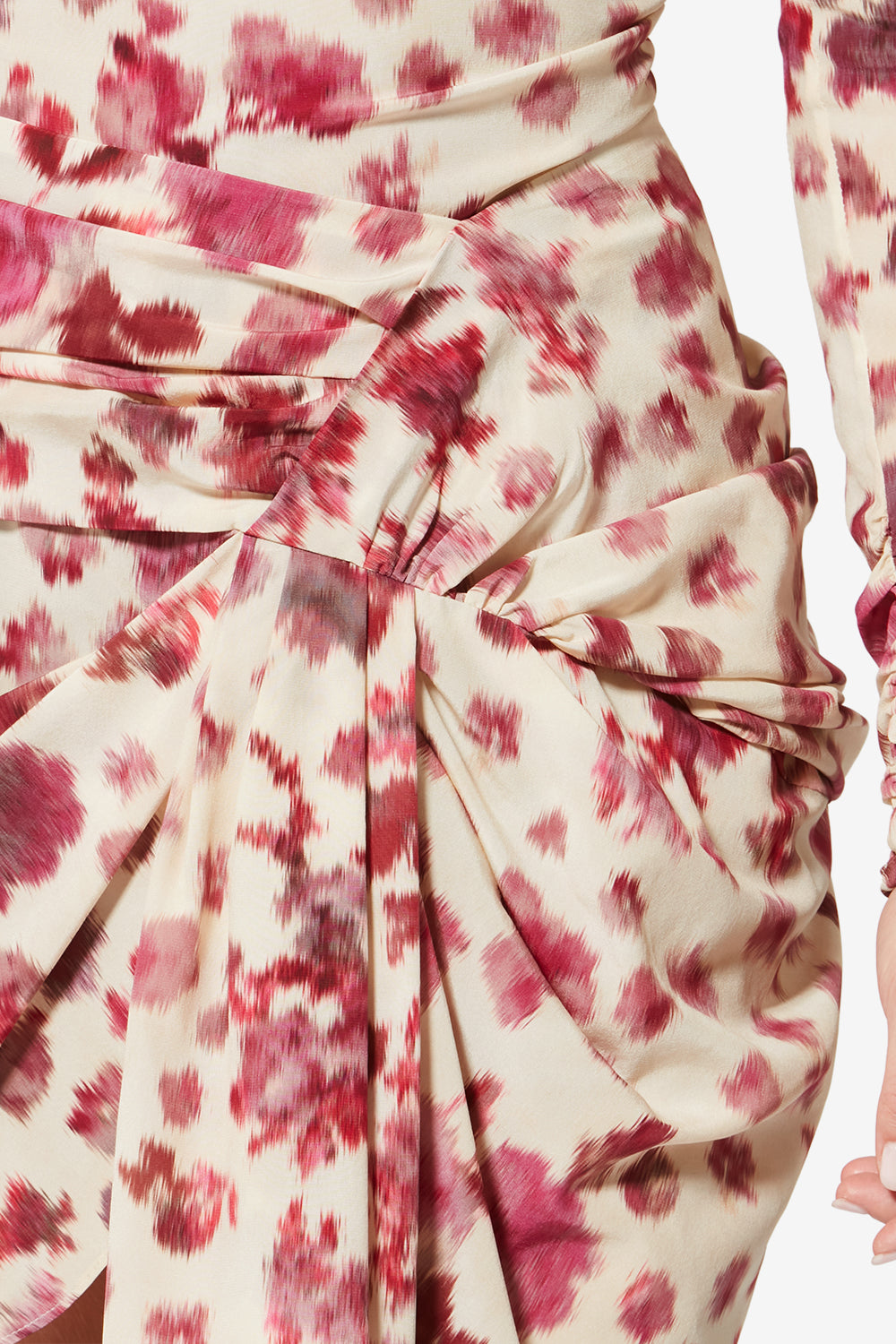 Ovia short draped printed stretch silk skirt - Pink - Woman - 3