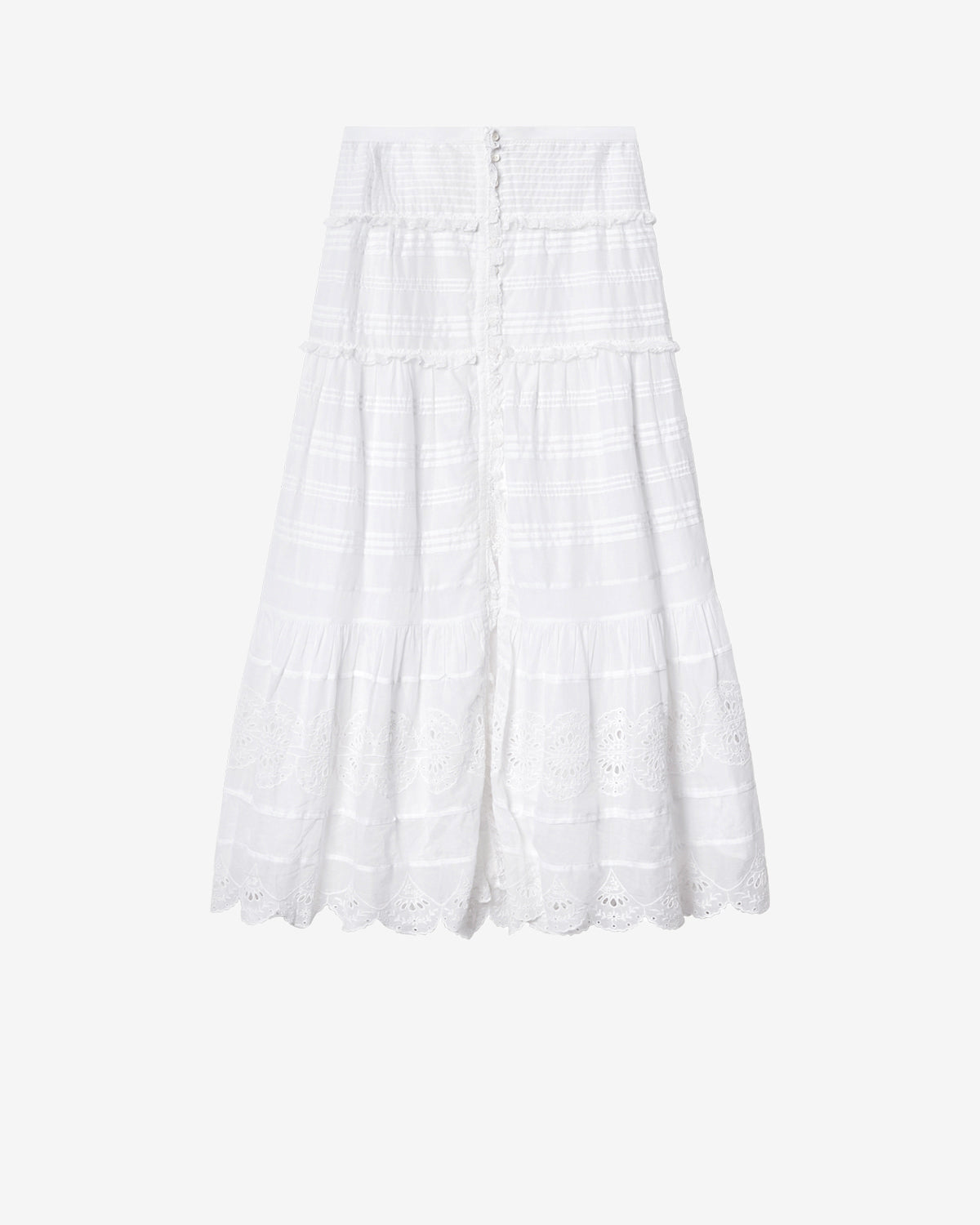 Jupon à volants paoline en coton et dentelle fleurie - Blanc - Woman - 5