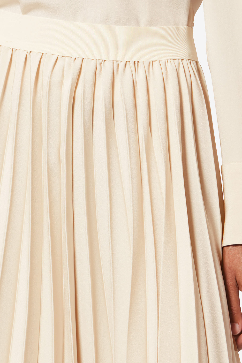 Felixa long pleated flowing crepe skirt - Ecru - Woman - 3