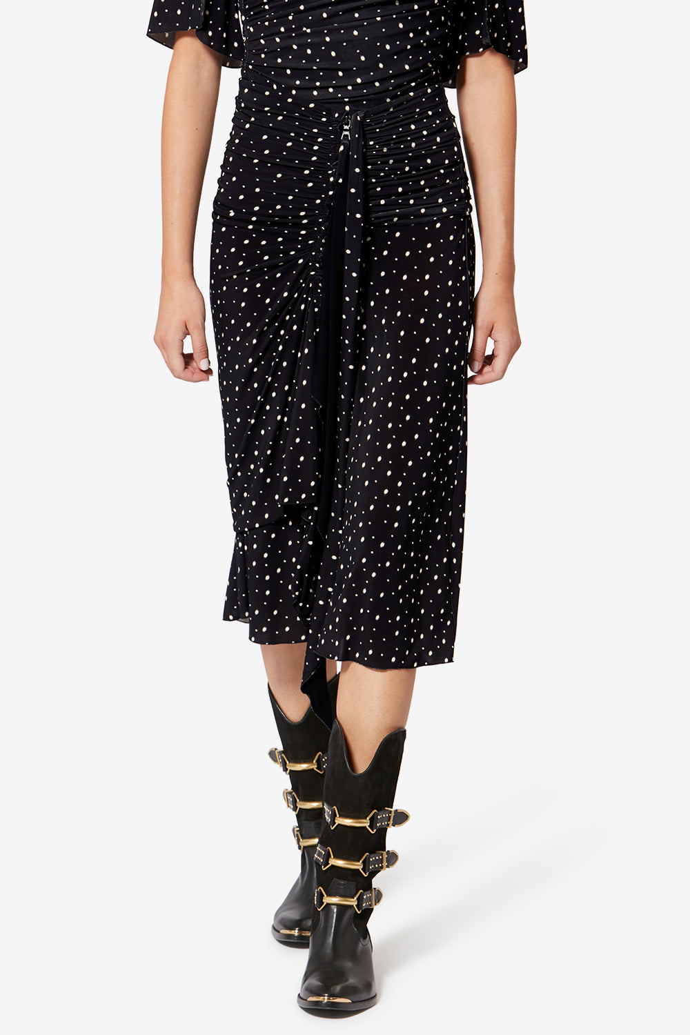 Gyelle midi skirt - Black and ecru - Woman - 4