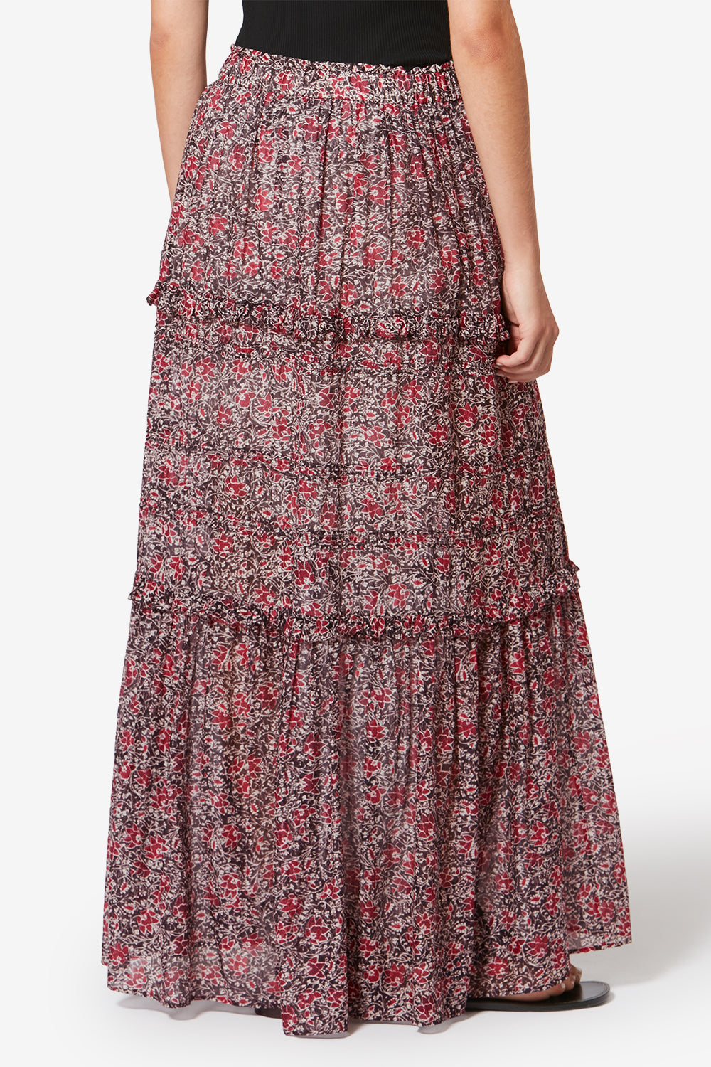 Volomia frilly organic cotton voile skirt - Crushed berry - Woman - 5
