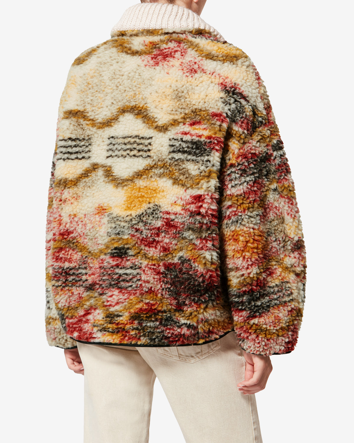 Fleece marner mit wolkenmuster - Ecru-ochre - Woman - 4