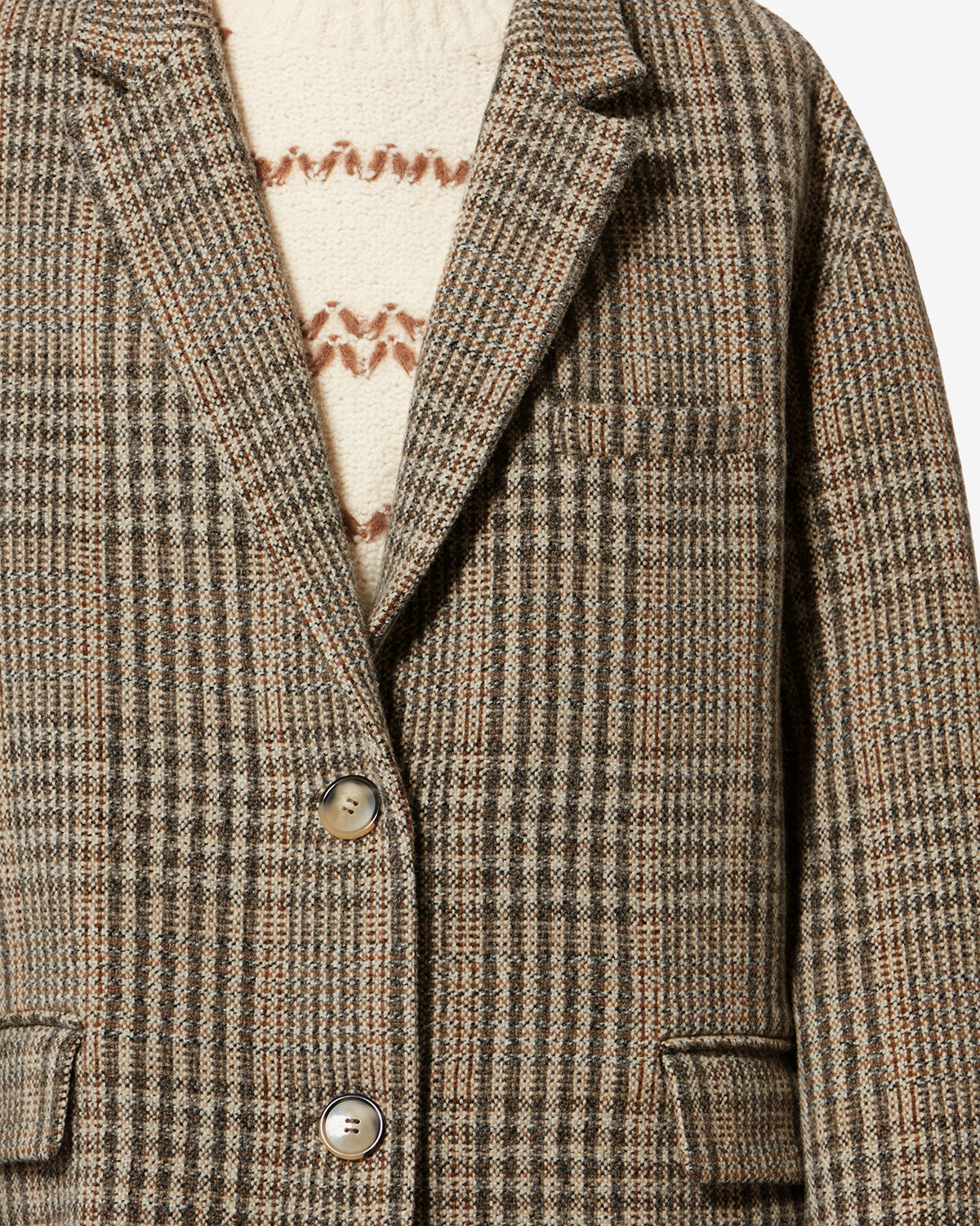Limizia prince-of-wales check virgin wool coat - Beige - Woman - 2