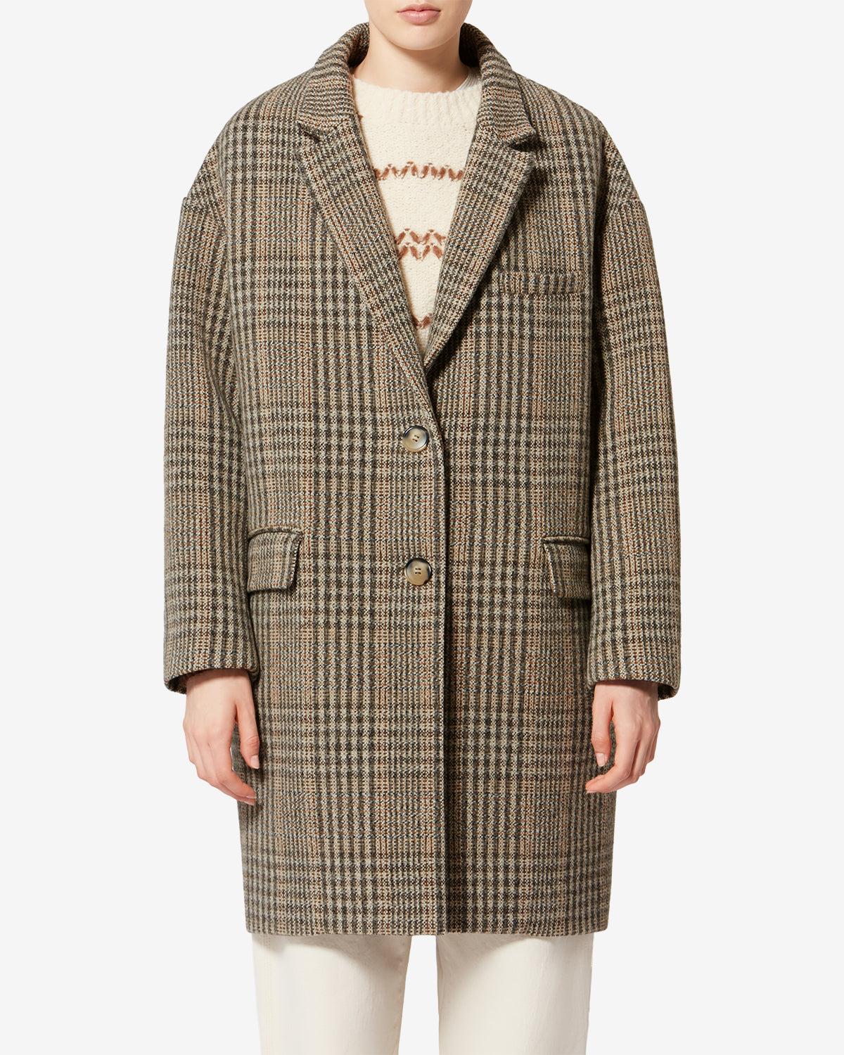 Limizia prince-of-wales check virgin wool coat - Beige - Woman - 3