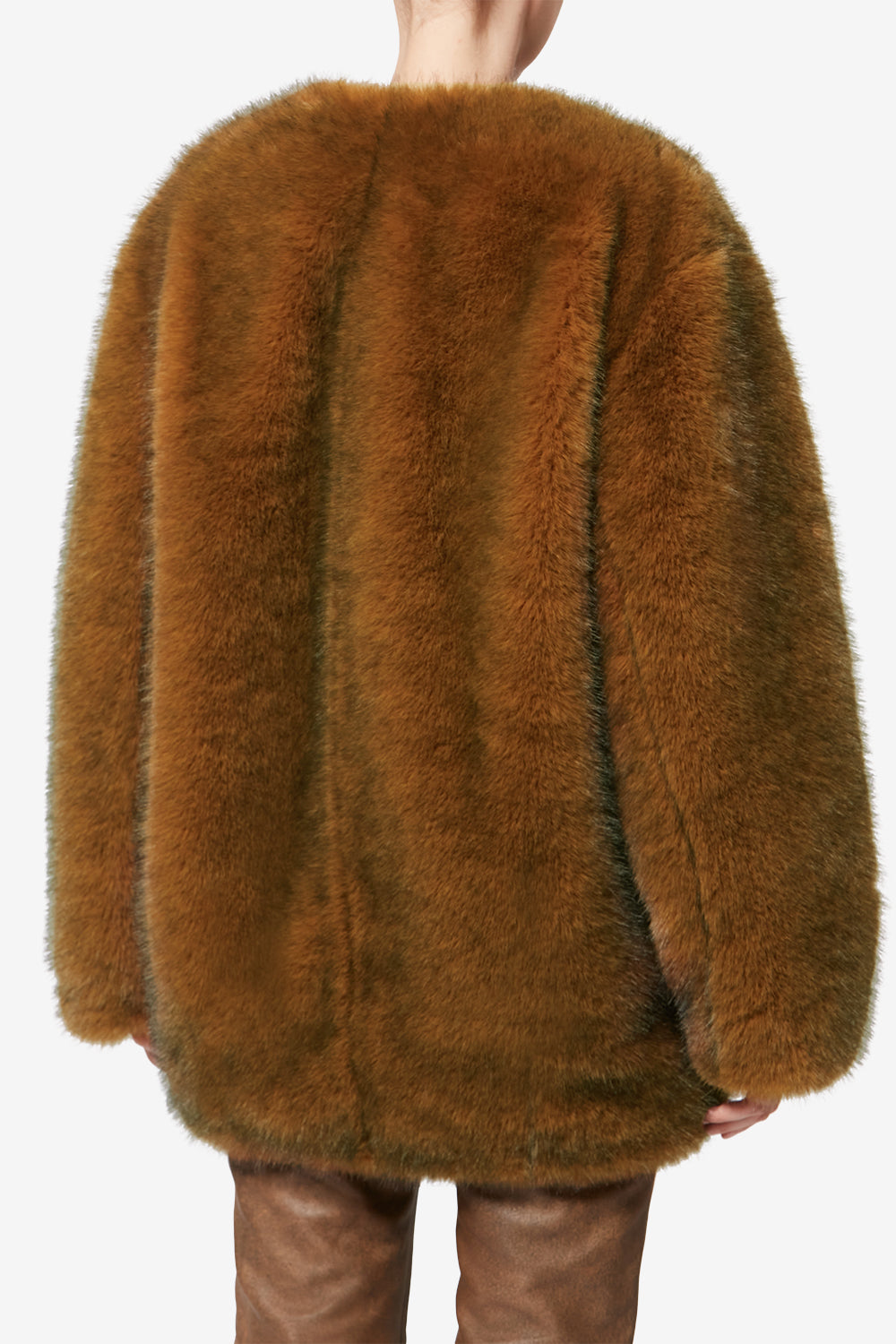 Cappotto corto in ecopelliccia aglae - Ochre - Woman - 5