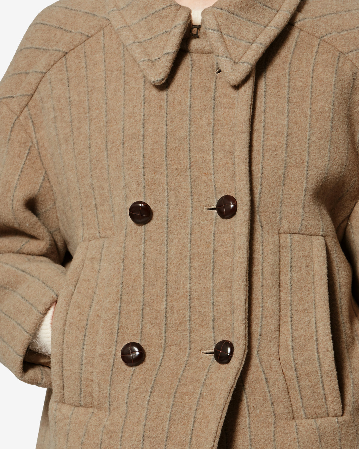 Manteau fiby-ga en laine - Taupe - Woman - 2