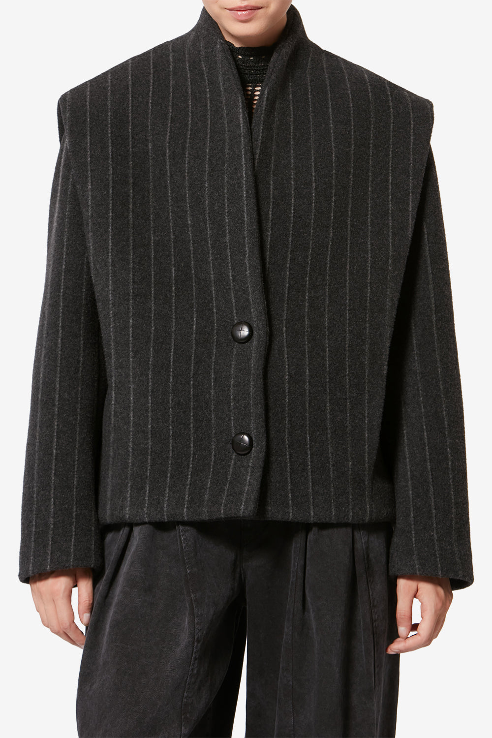 Manteau dyogo-ga en laine - Anthracite - Woman - 4