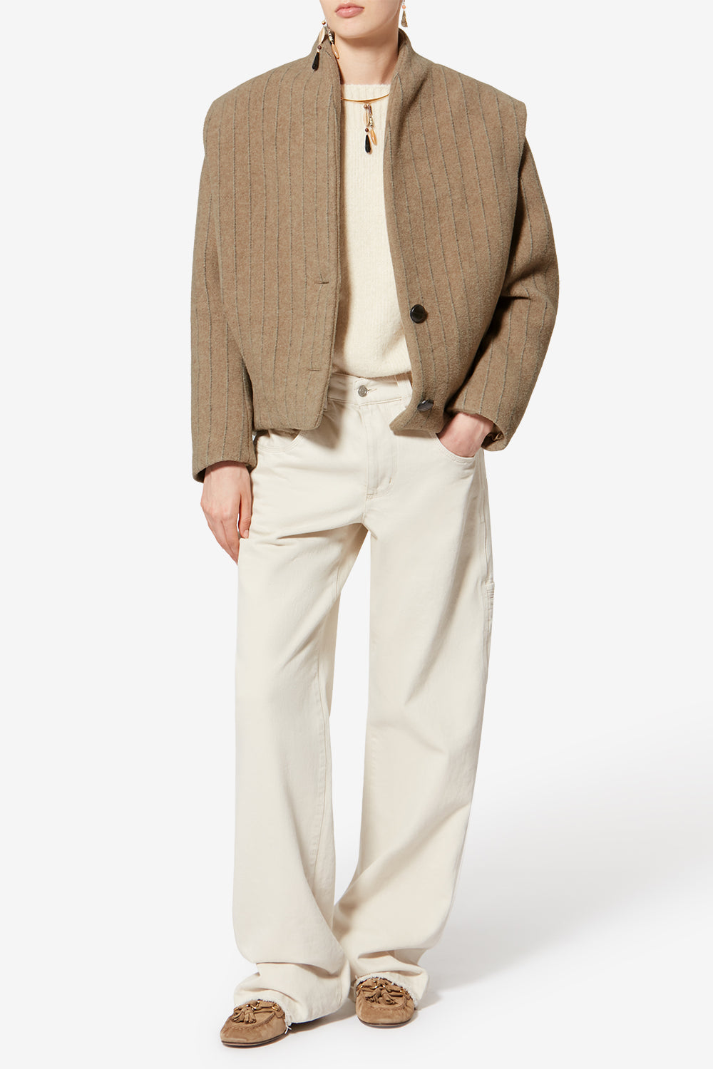 Dyogo-ga wool coat - Taupe - Woman - 2