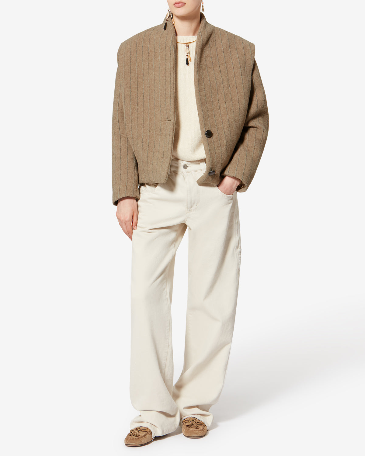 Dyogo-ga wool coat - Taupe - Woman - 1