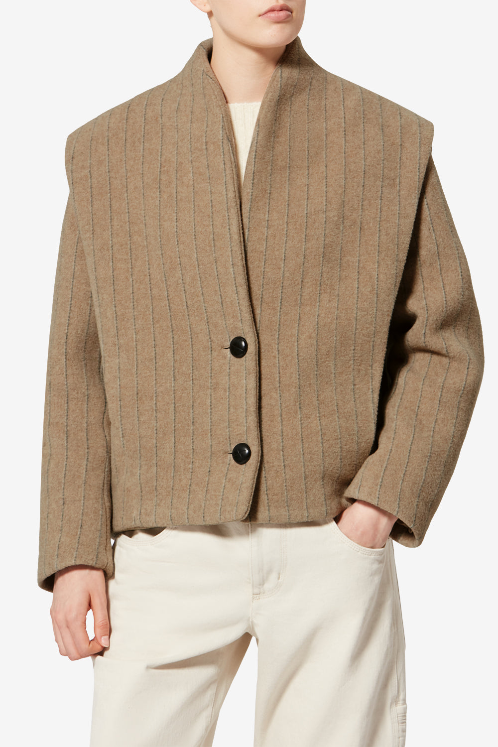 Dyogo-ga wool coat - Taupe - Woman - 4