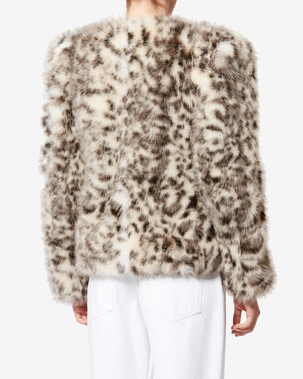 Teddy aus gesprenkeltem kunstpelz bahria - Ecru and black - Woman - 4