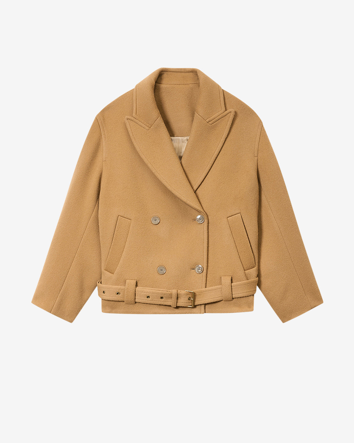 Manteau court d'homme en laine vierge et cachemire warna - Camel - Woman - 5