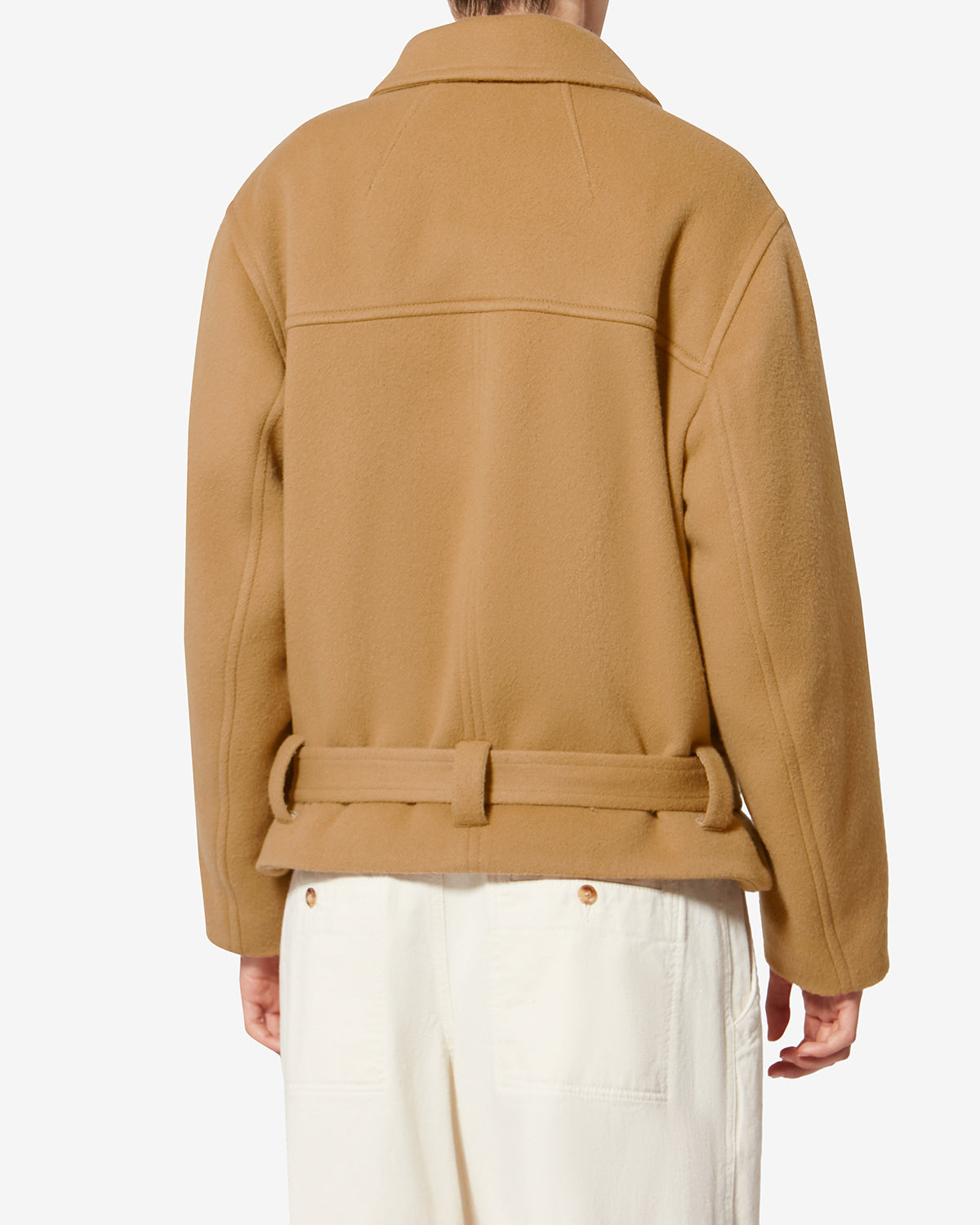 Manteau court d'homme en laine vierge et cachemire warna - Camel - Woman - 4