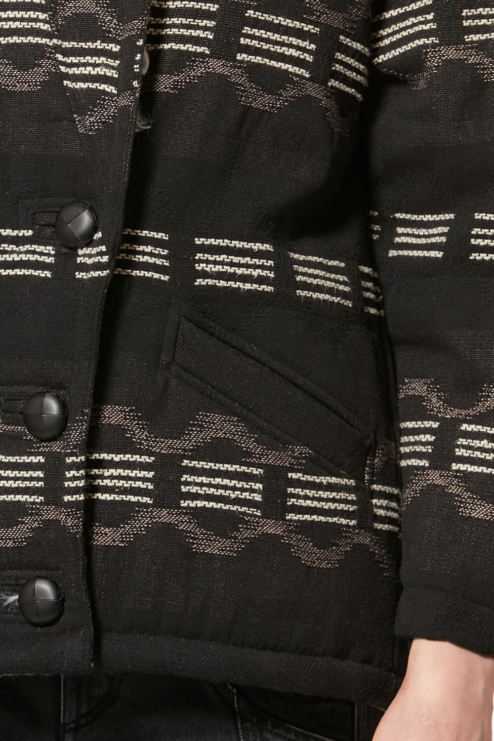 Manteau court en jacquard qayla - Noir délavé - Woman - 3