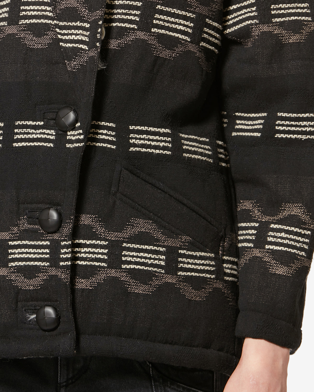 Manteau court en jacquard qayla - Noir délavé - Woman - 2