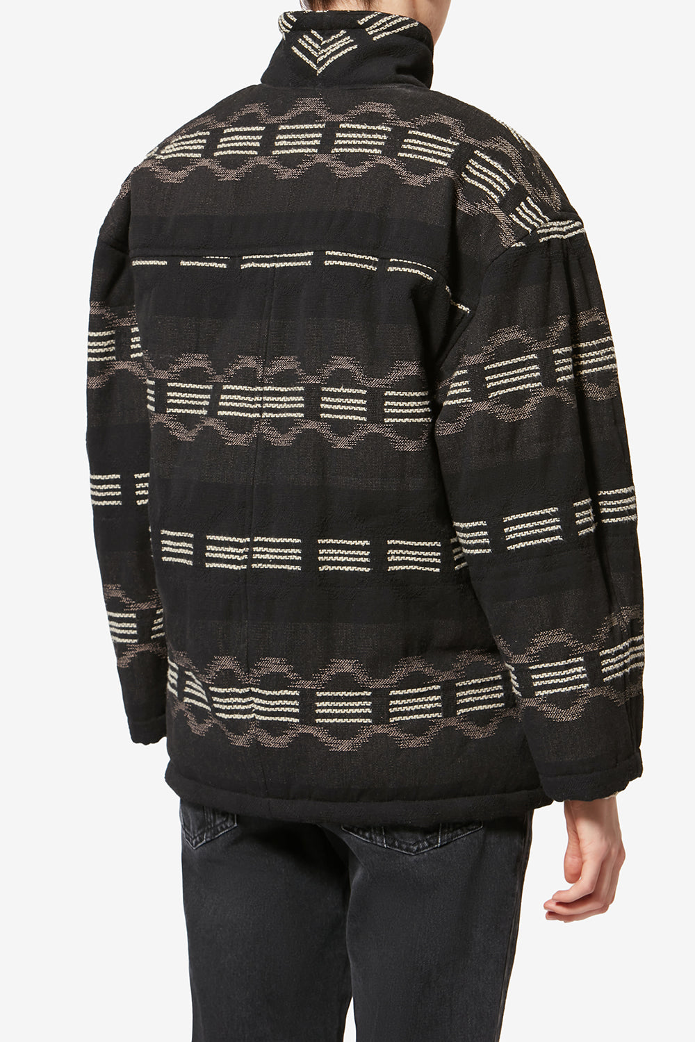 Manteau court en jacquard qayla - Noir délavé - Woman - 5