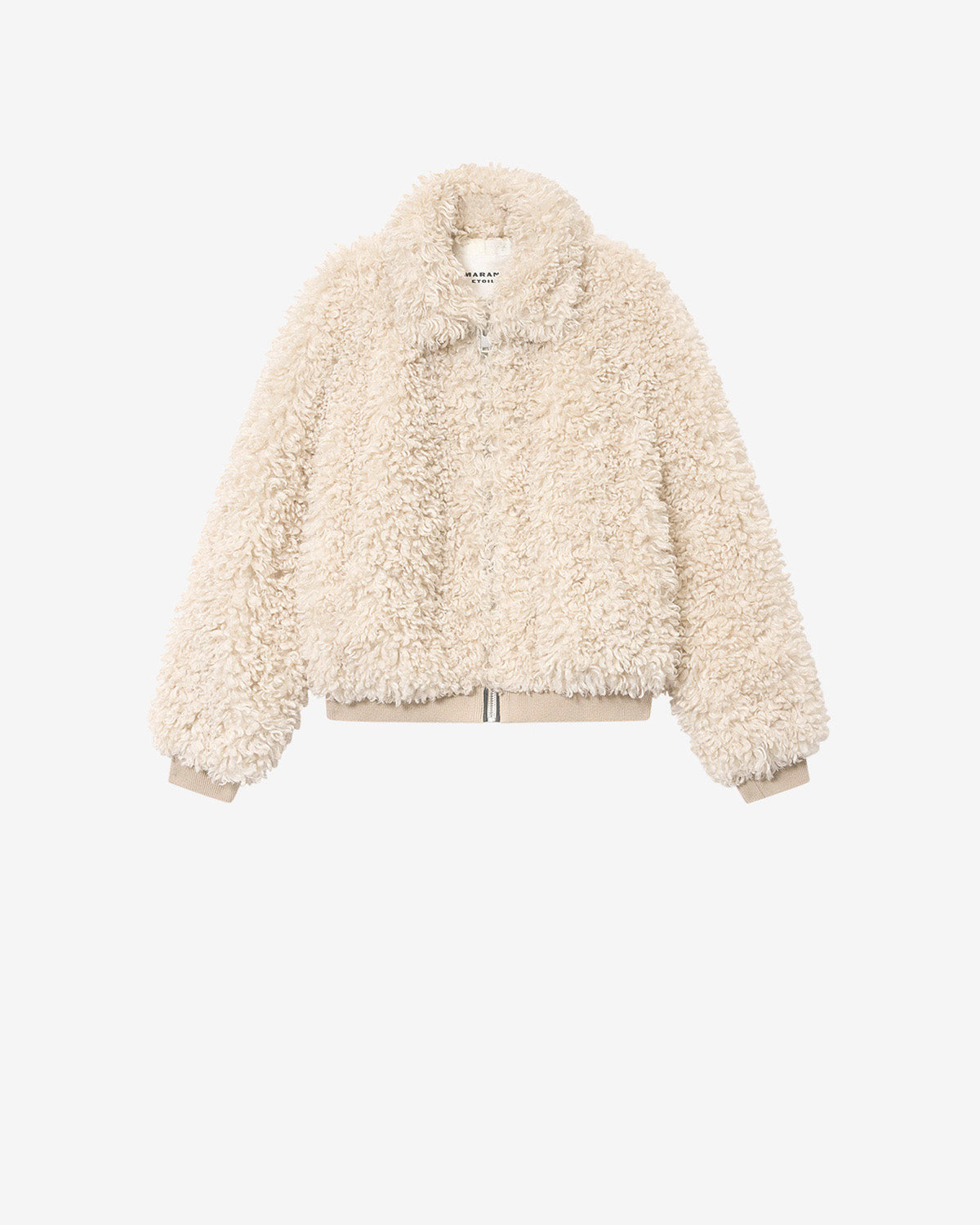 Tayma short curly faux fur coat - Ecru - Woman - 5