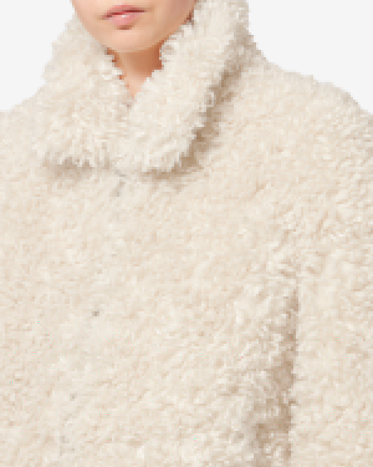Tayma short curly faux fur coat - Ecru - Woman - 2