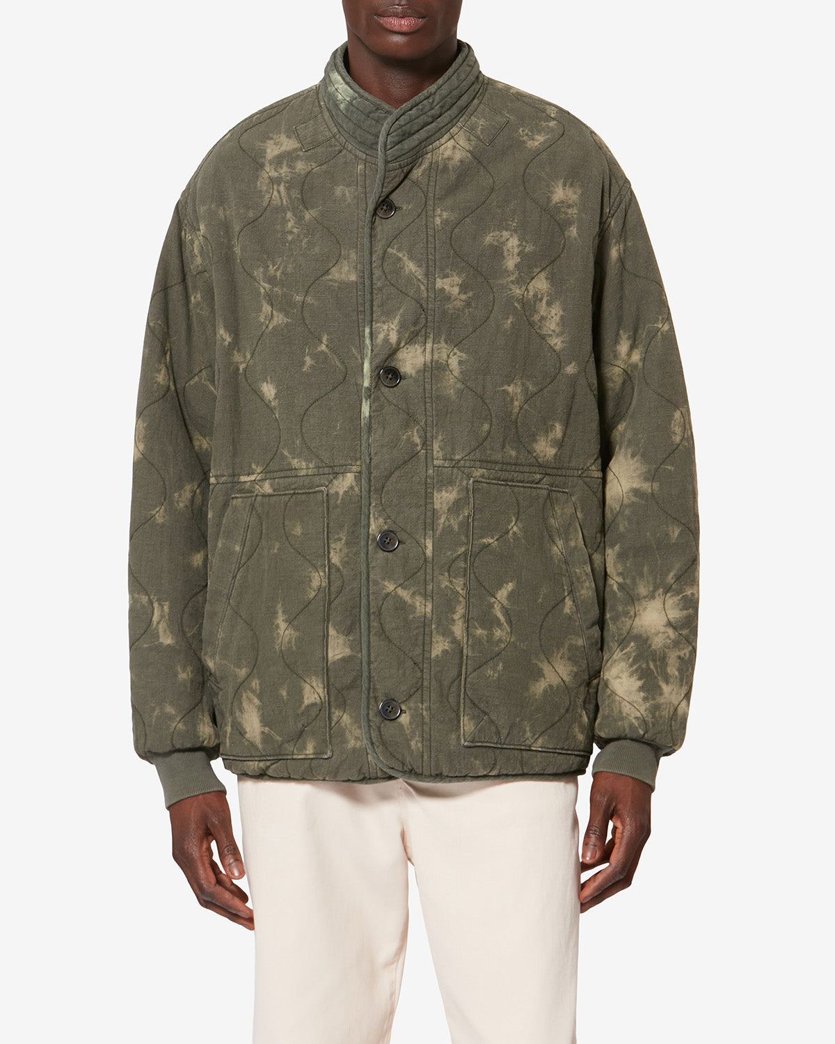 Giacca trapuntata in chambray taeliss - Light khaki - Man - 3