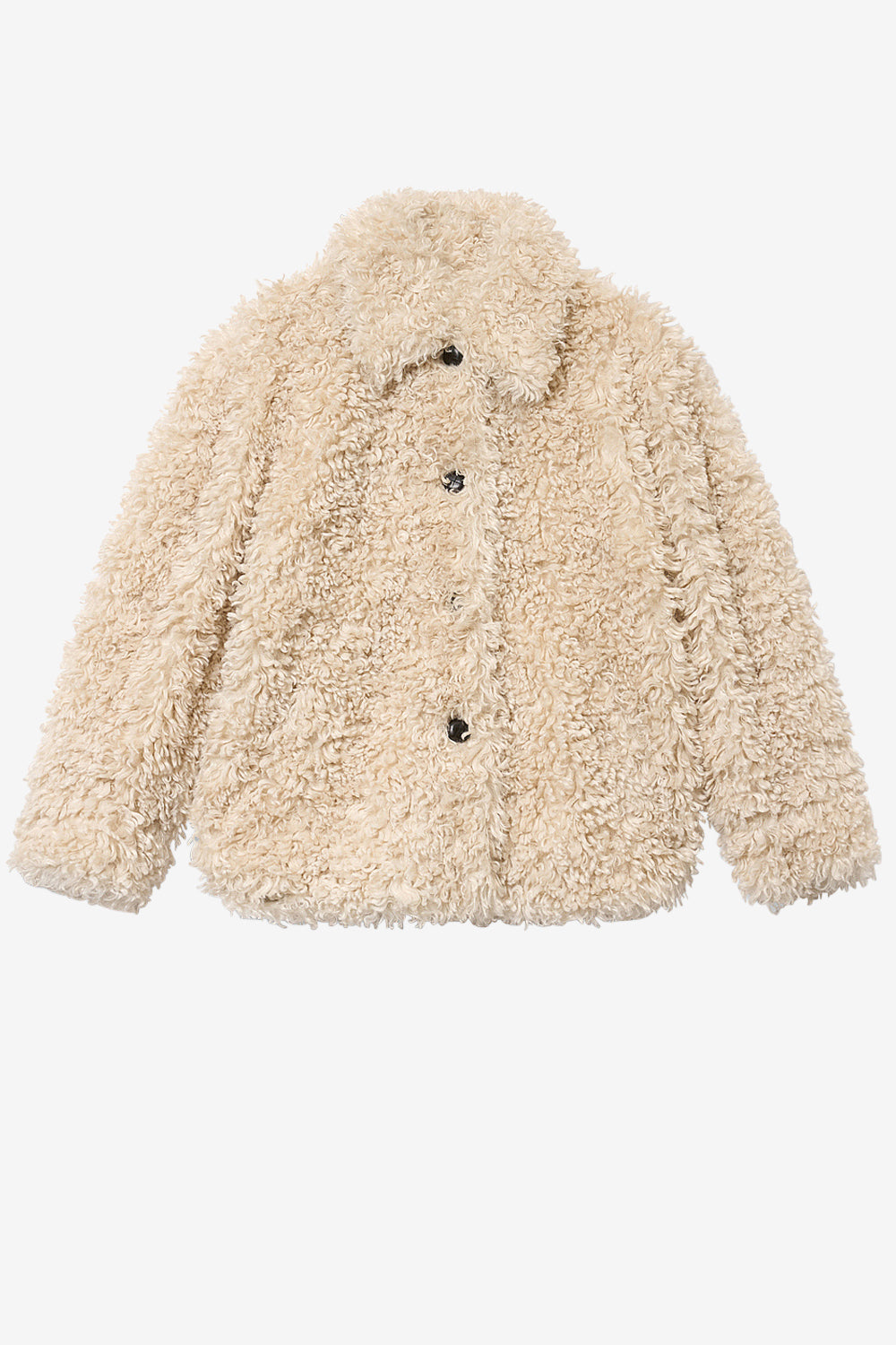 Cappotto corto in ecopelliccia curly tarvey - Ecru - Woman - 1