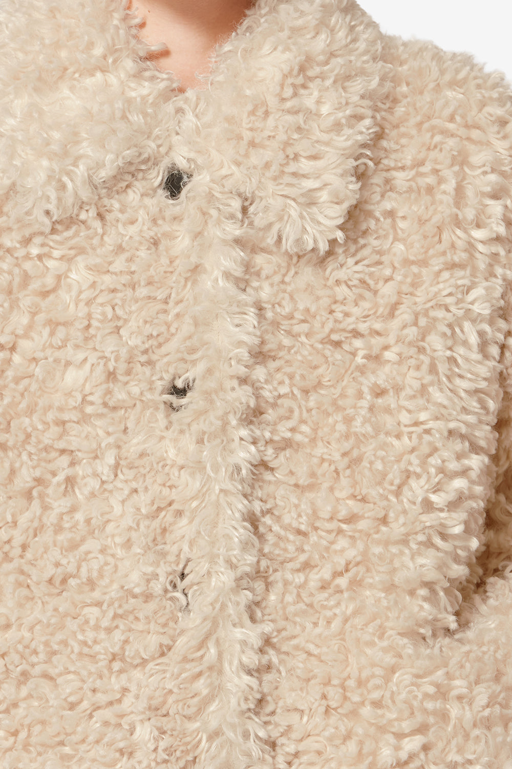 Cappotto corto in ecopelliccia curly tarvey - Ecru - Woman - 3