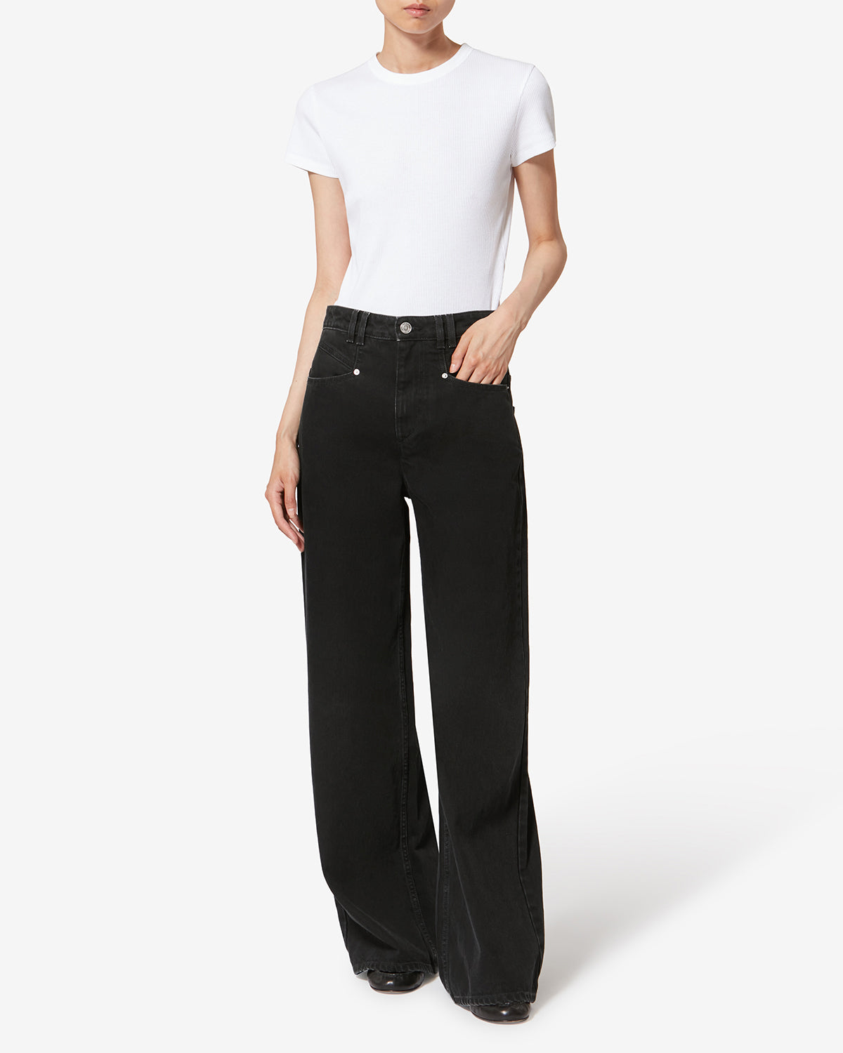 Pantalon lemony en coton - Noir délavé - Woman - 1