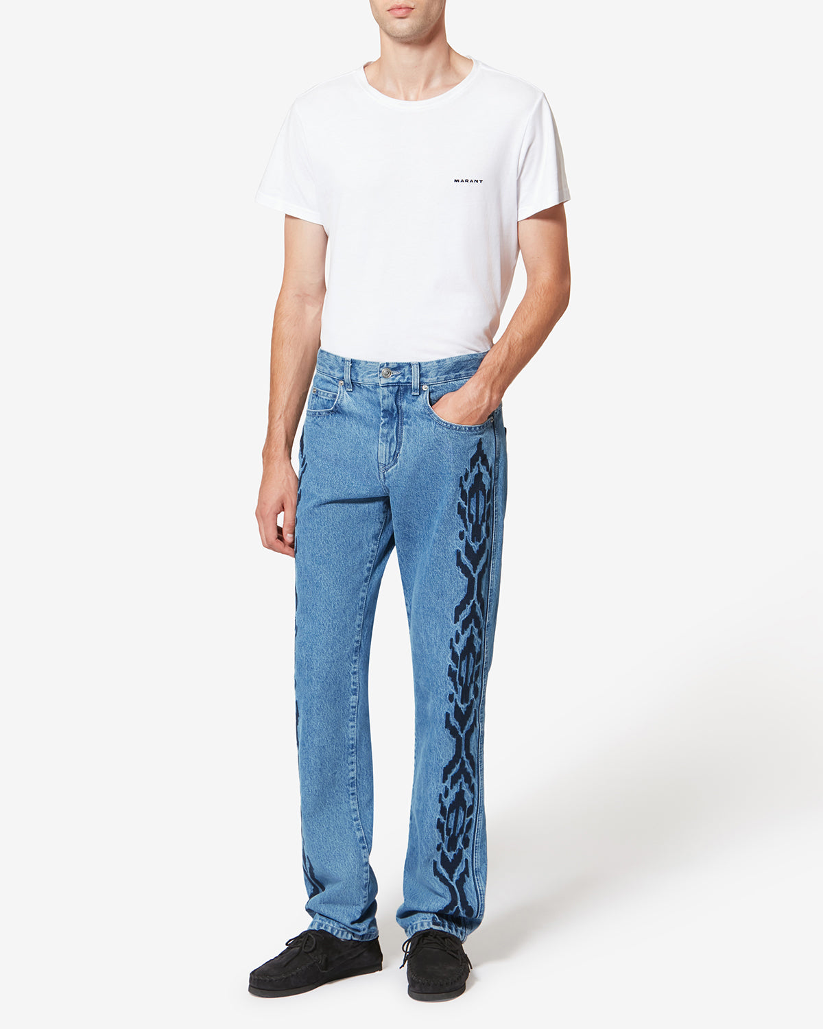 Lewys 자수 데님 파이브 포켓 진 - 파란색 - Man - 1