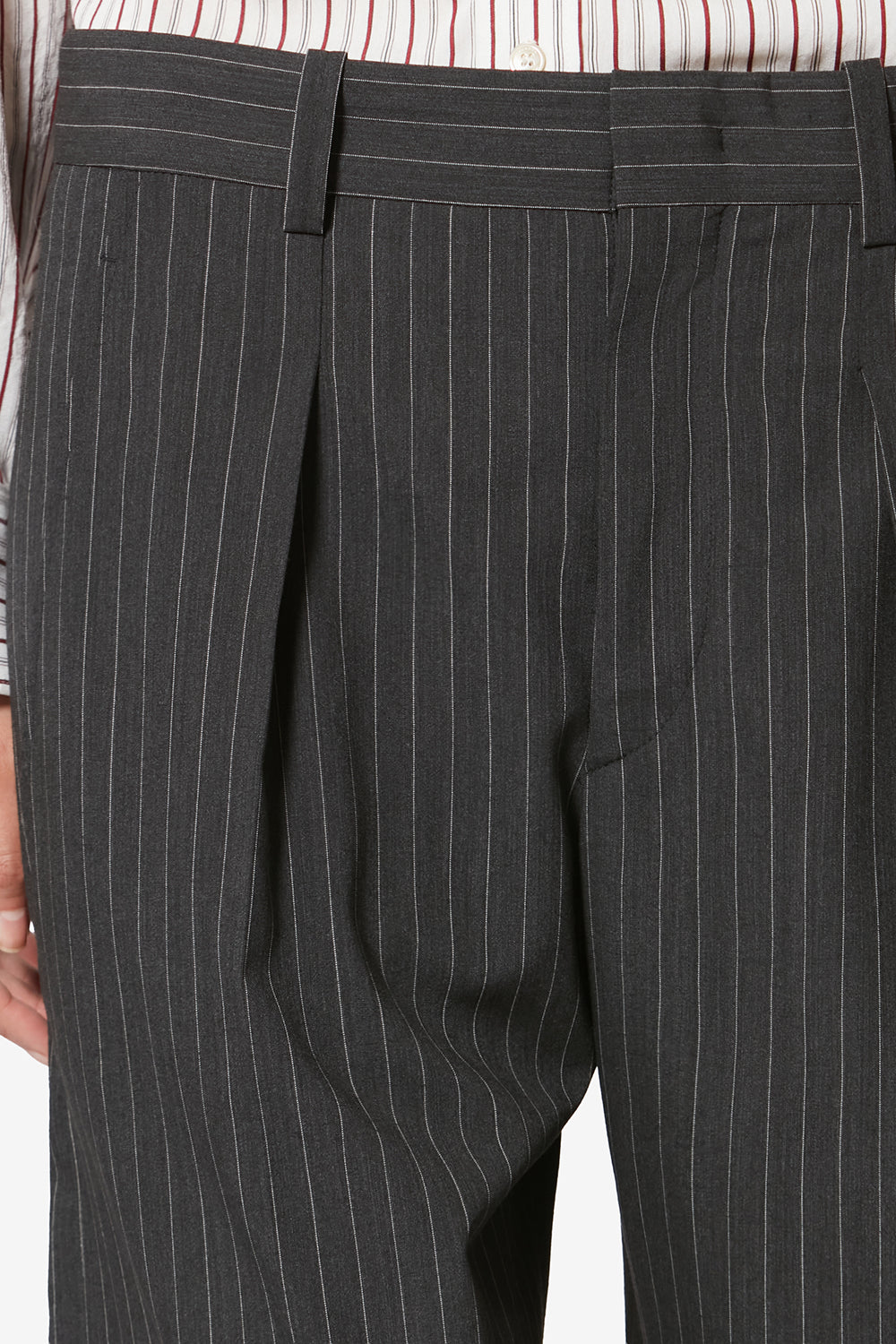 Lisetta virgin wool tennis stripe suit pants - Anthracite - Woman - 2