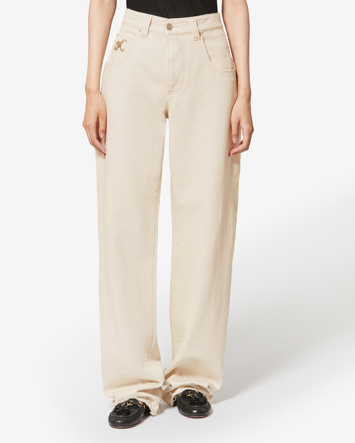 Jeyda topstitched denim jeans - Ecru - Woman - 3