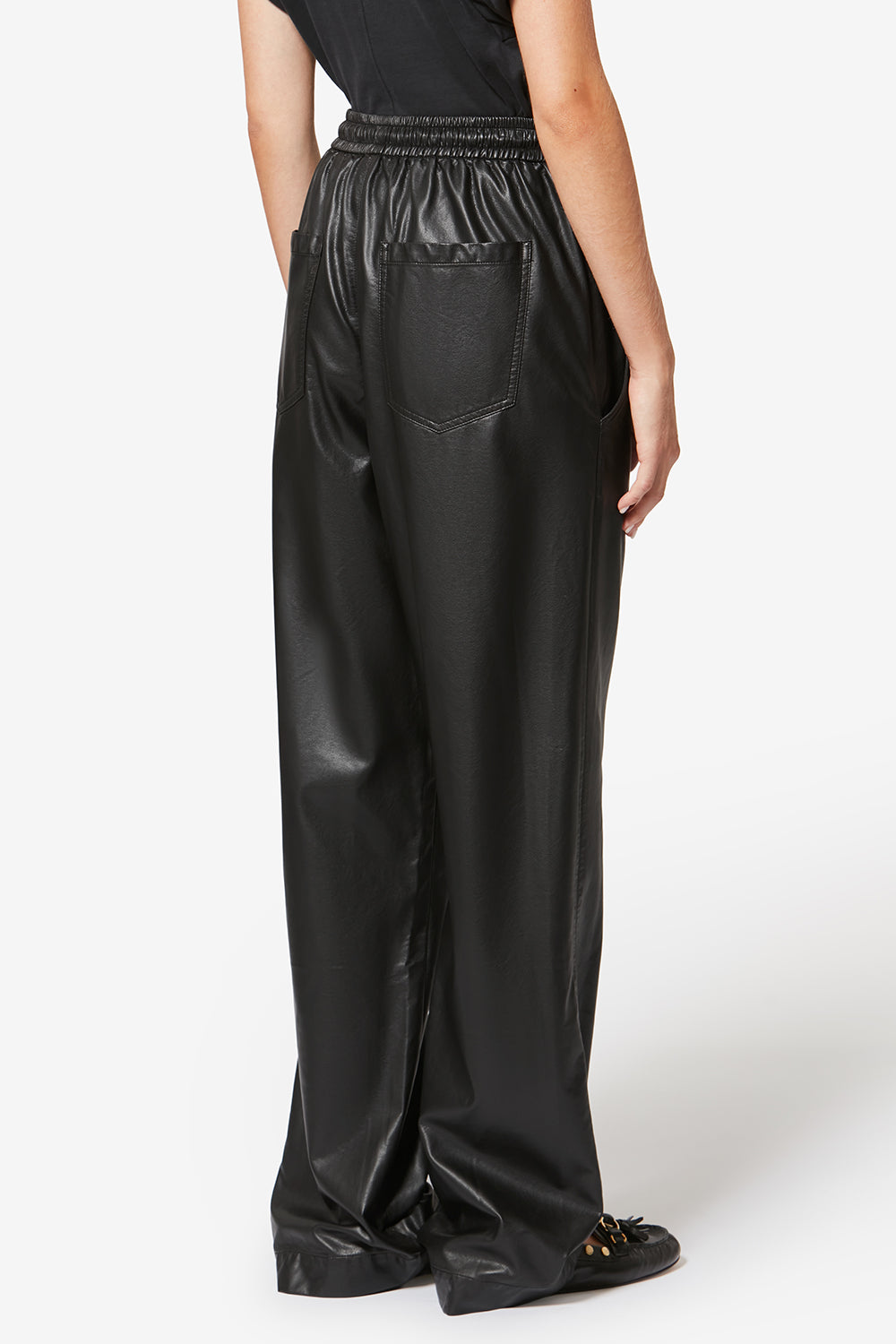 Pantalon nereane façon cuir souple et fin - Noir - Woman - 5