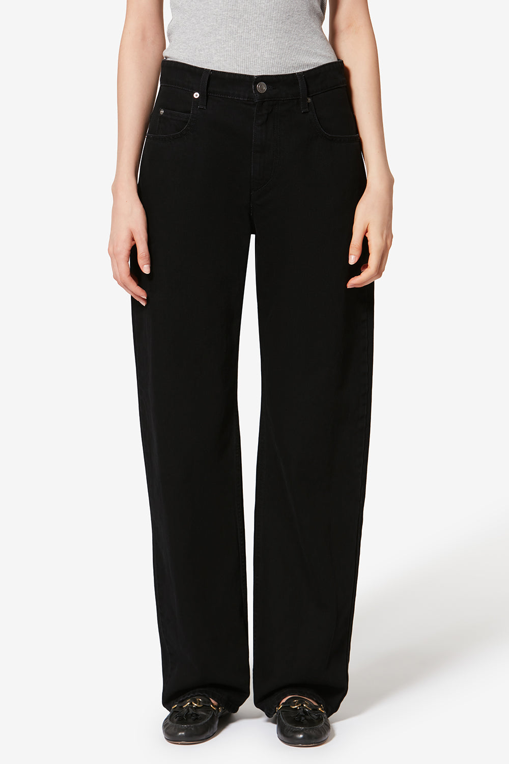 Pantalon dromie en coton - Noir délavé - Woman - 4