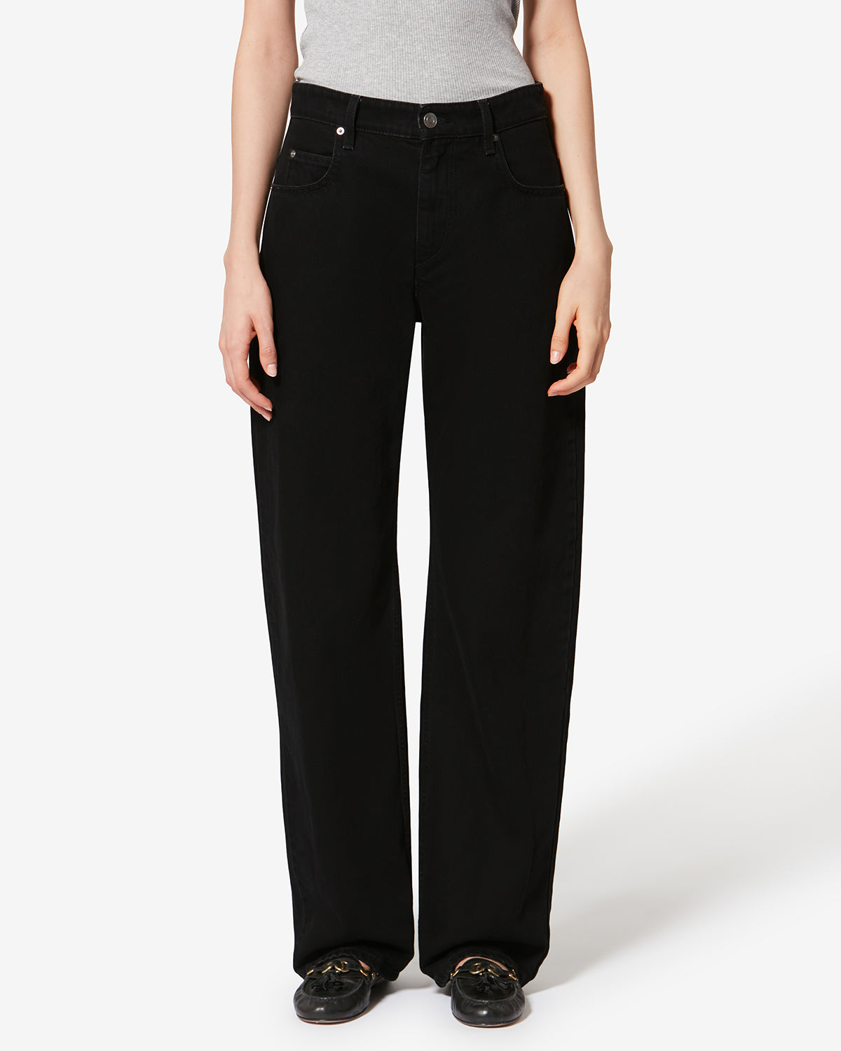 Hose dromie aus baumwolle - Schwarz gewaschen - Woman - 3