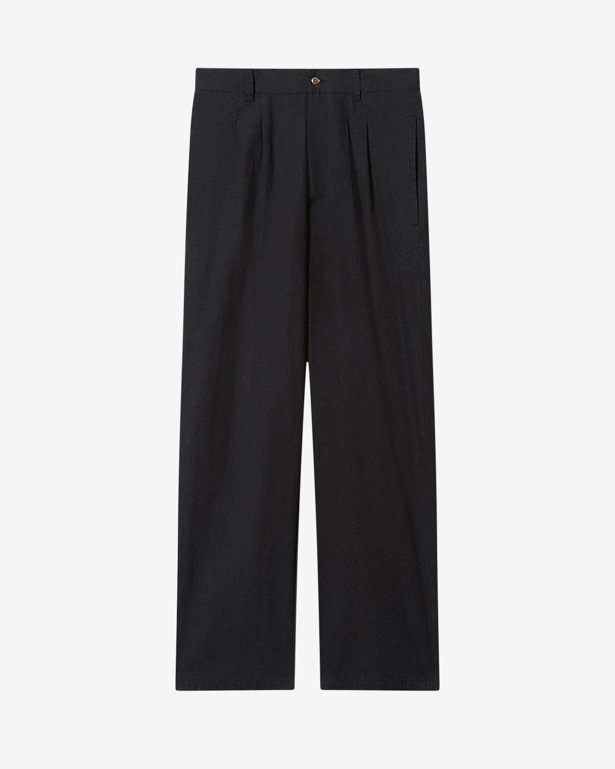 Yostin pleated relaxed fit cotton pants - Black - Man - 5