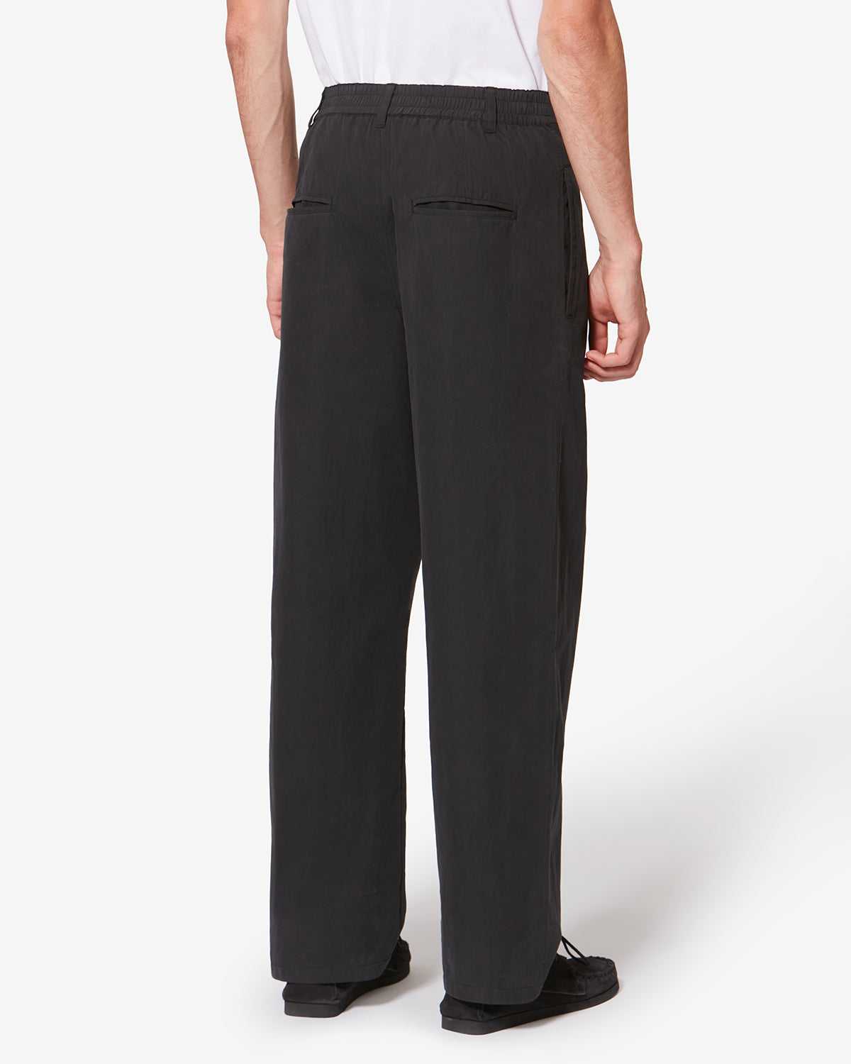 Yostin pleated relaxed fit cotton pants - Black - Man - 4