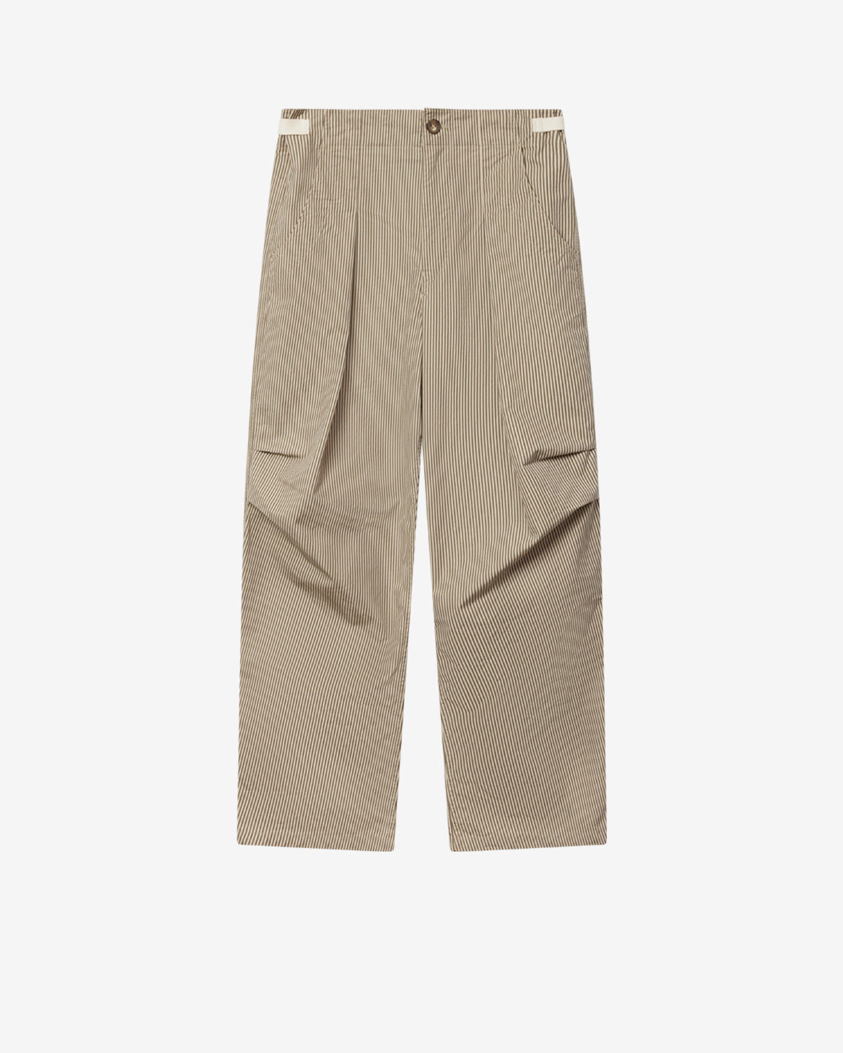 Pantaloni ampi in cotone a righe ceryne - Beige-khaki - Woman - 5
