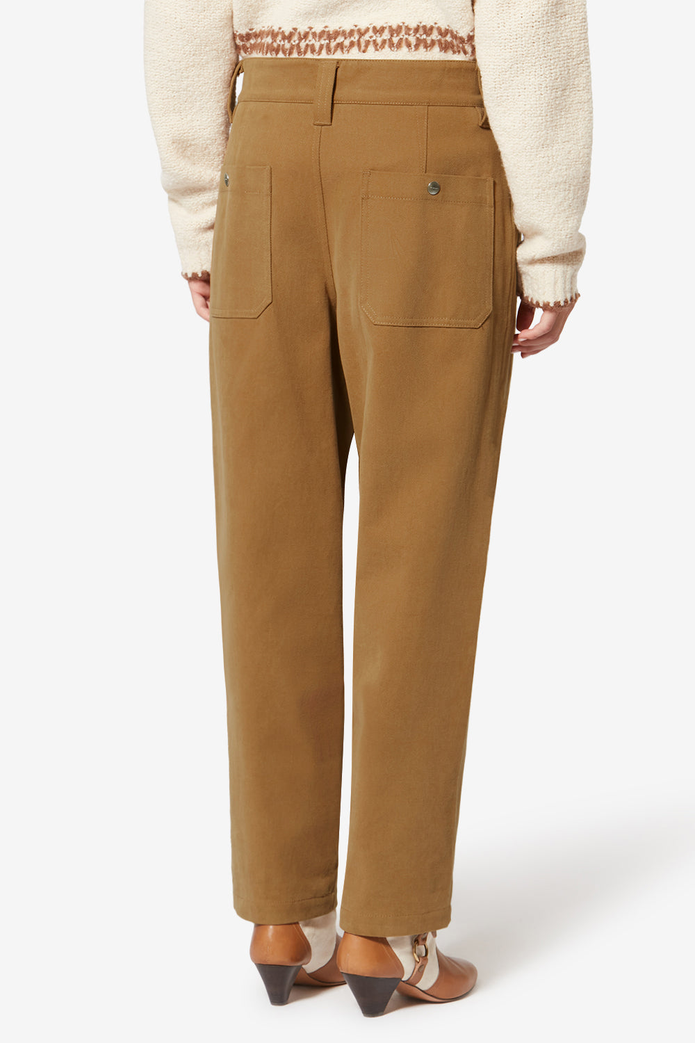 Opalyna wide-leg cotton twill canvas pants - Camel - Woman - 5