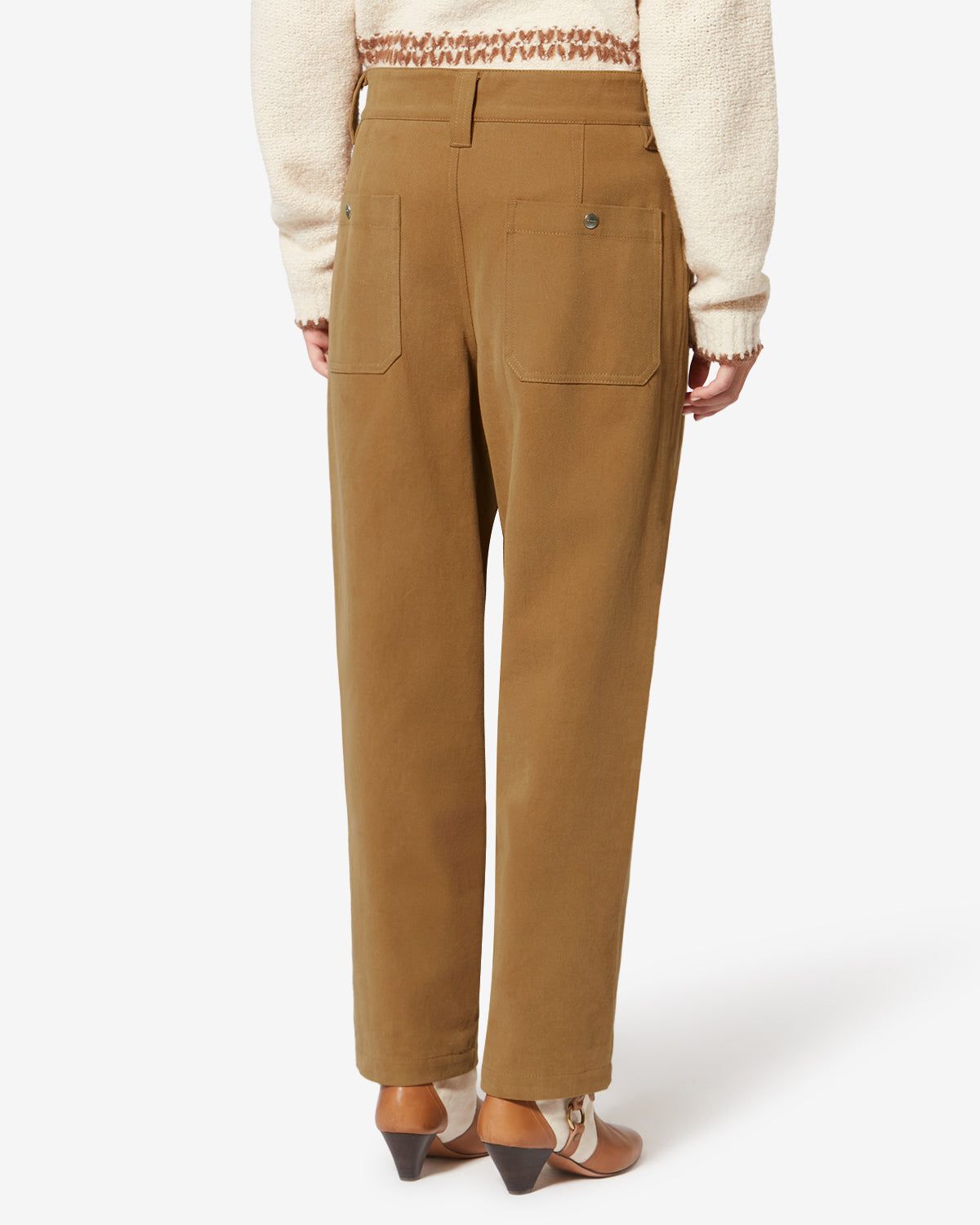 Pantalon large opalyna en toile de coton sergé - Camel - Woman - 4